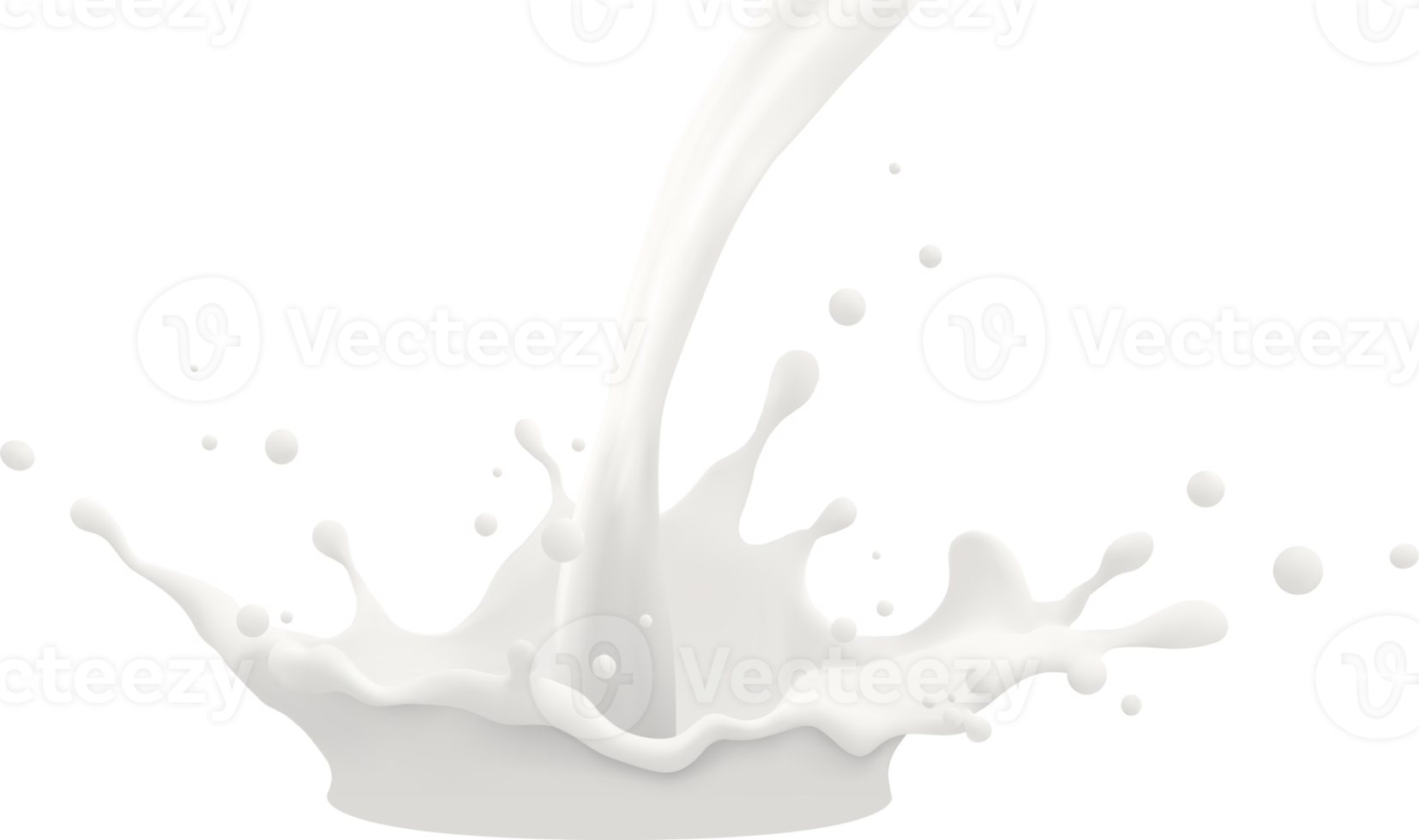 Milk jet, milky splash, realistic liquid white splash on isolated background. 3d illustration. png