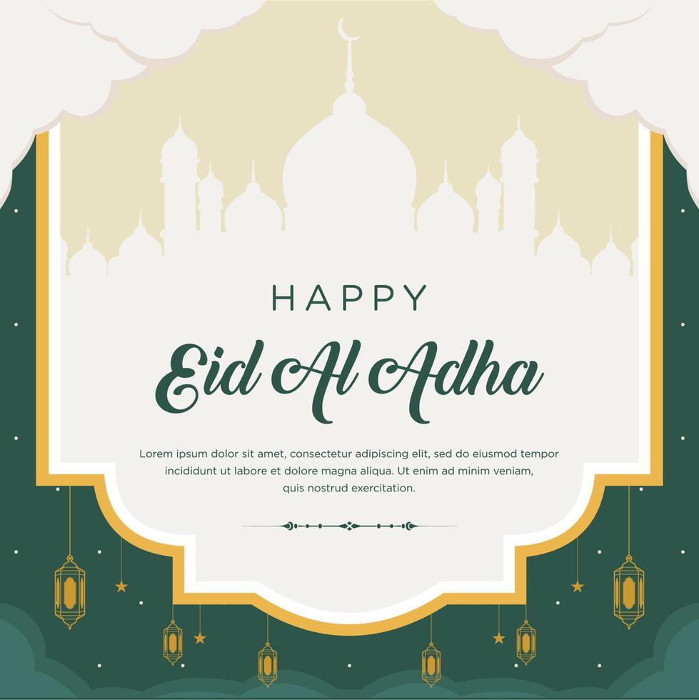 plano eid al-adha ilustración con RAM y linternas vector