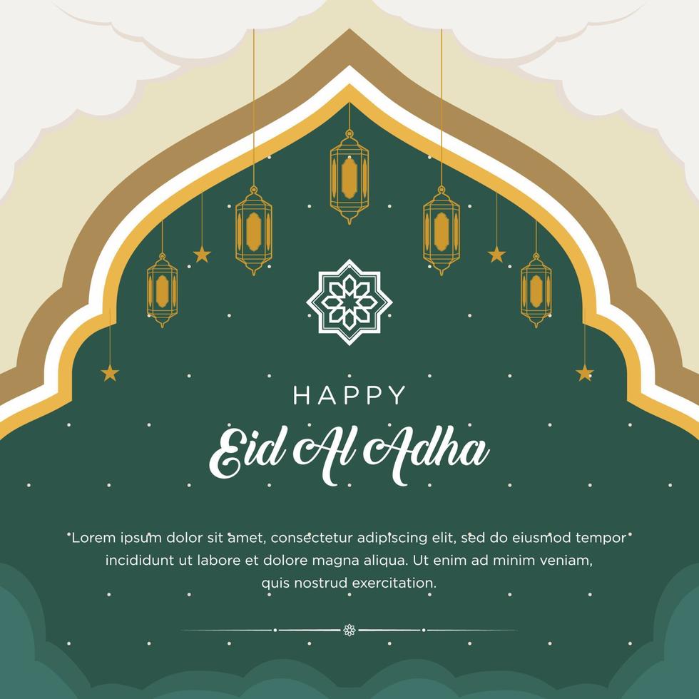 plano eid al-adha ilustración con RAM y linternas vector