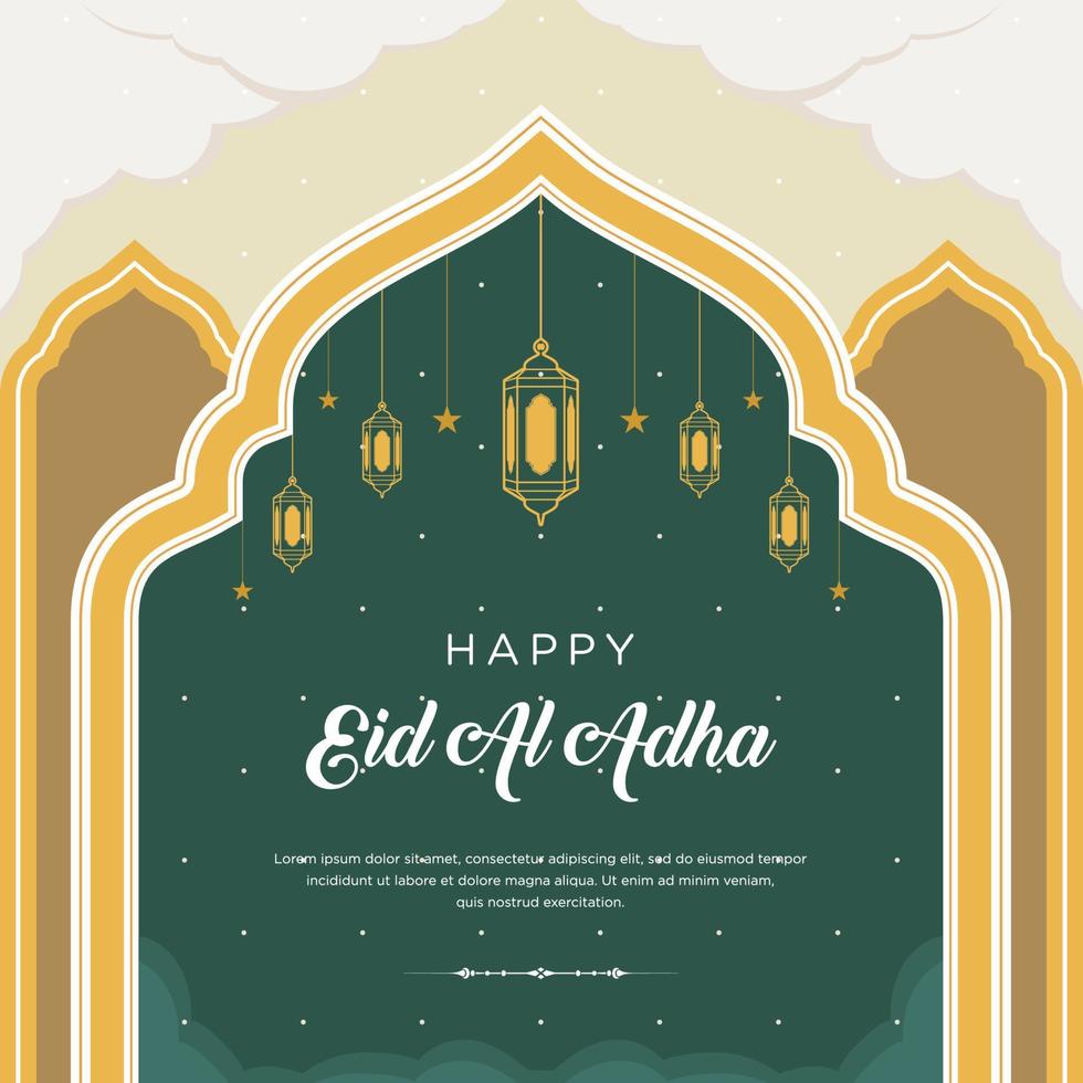 plano eid al-adha ilustración con RAM y linternas vector