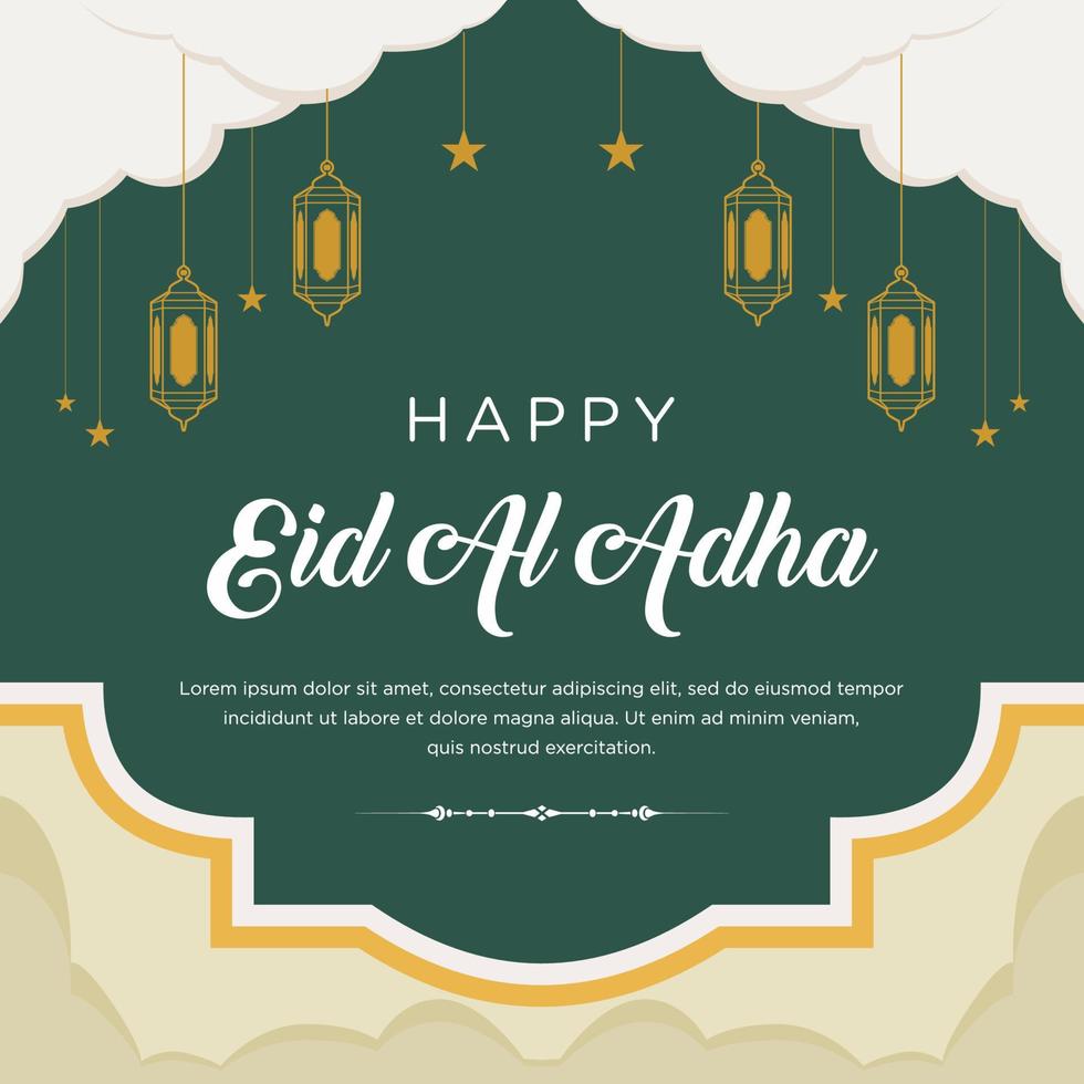 plano eid al-adha ilustración con RAM y linternas vector