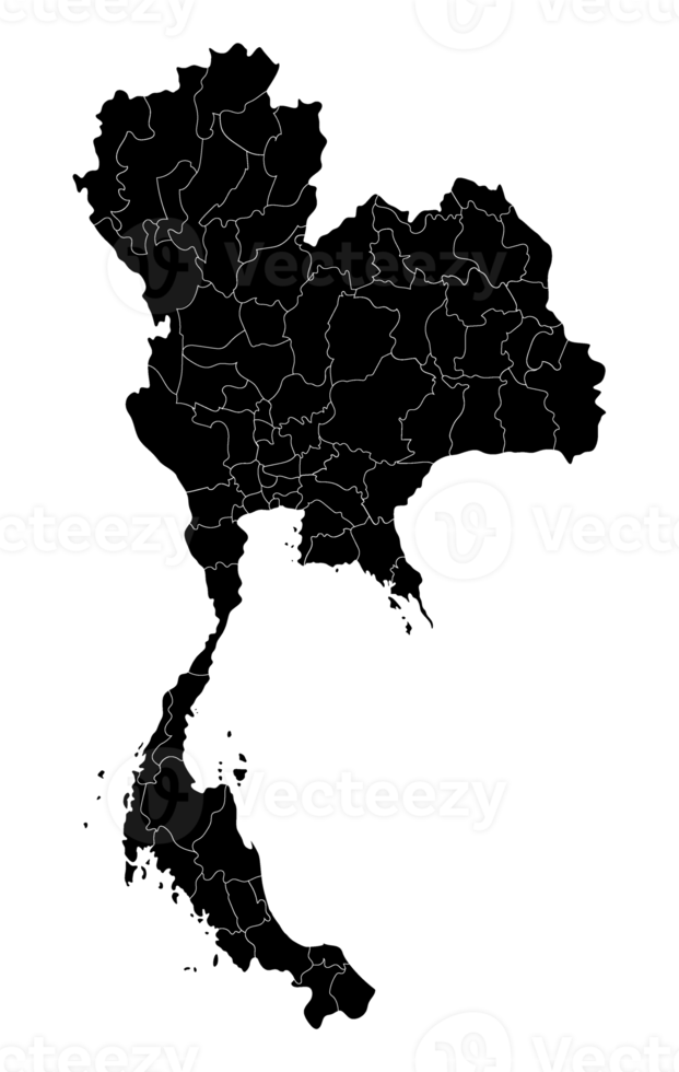 thailand Karta på svart Färg och transparent bakgrund png