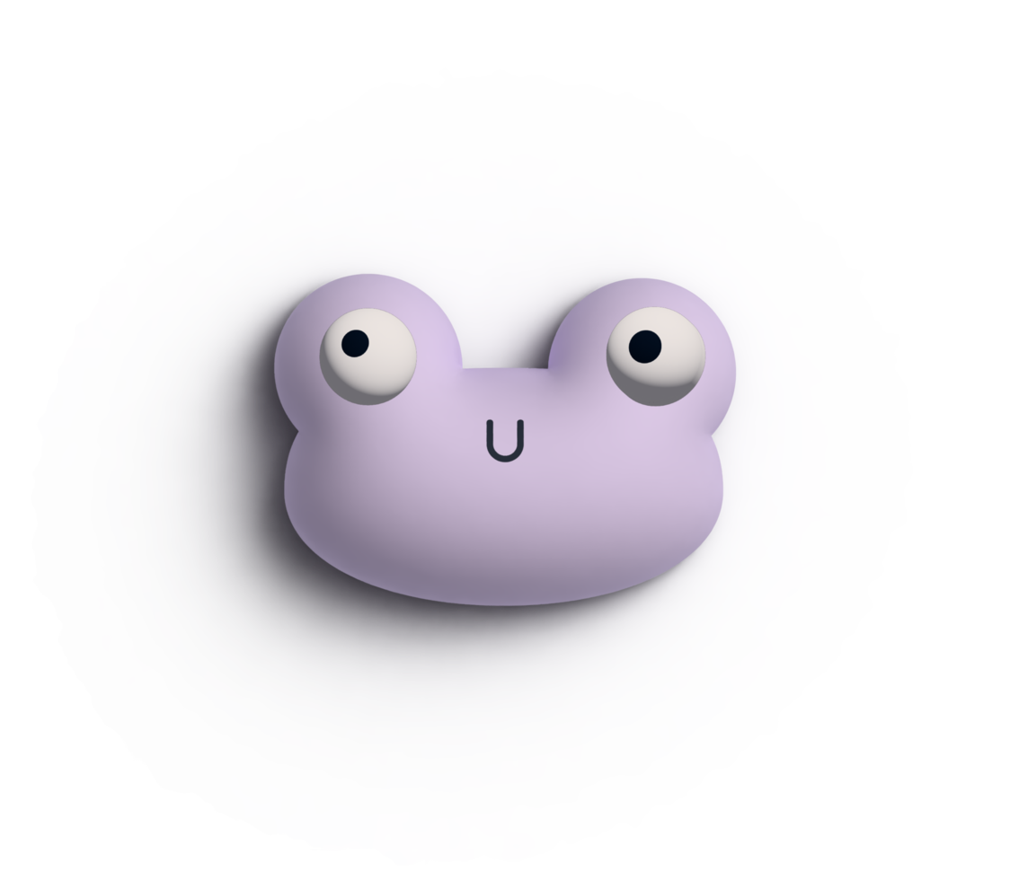 carino rana viso 3d png