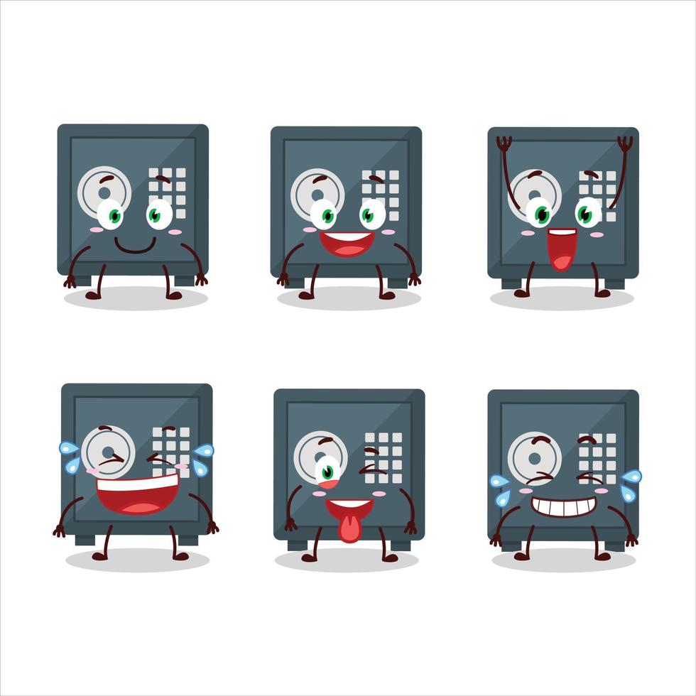 dibujos animados personaje de seguro depositar caja con sonrisa expresión vector