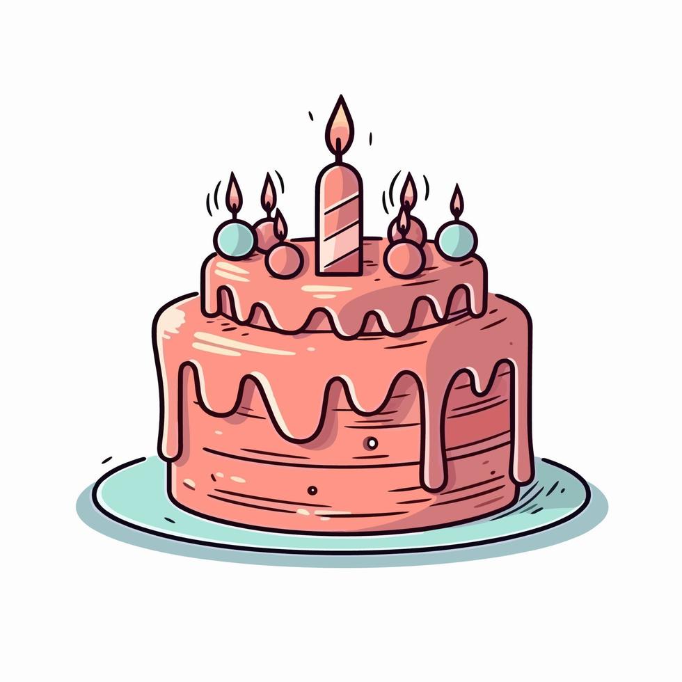 Birthday Cake Vector AI Illustration