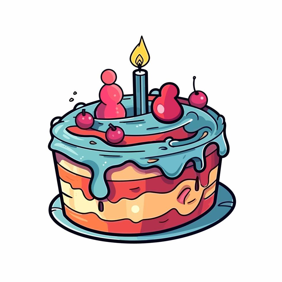 cumpleaños pastel vector ai ilustración