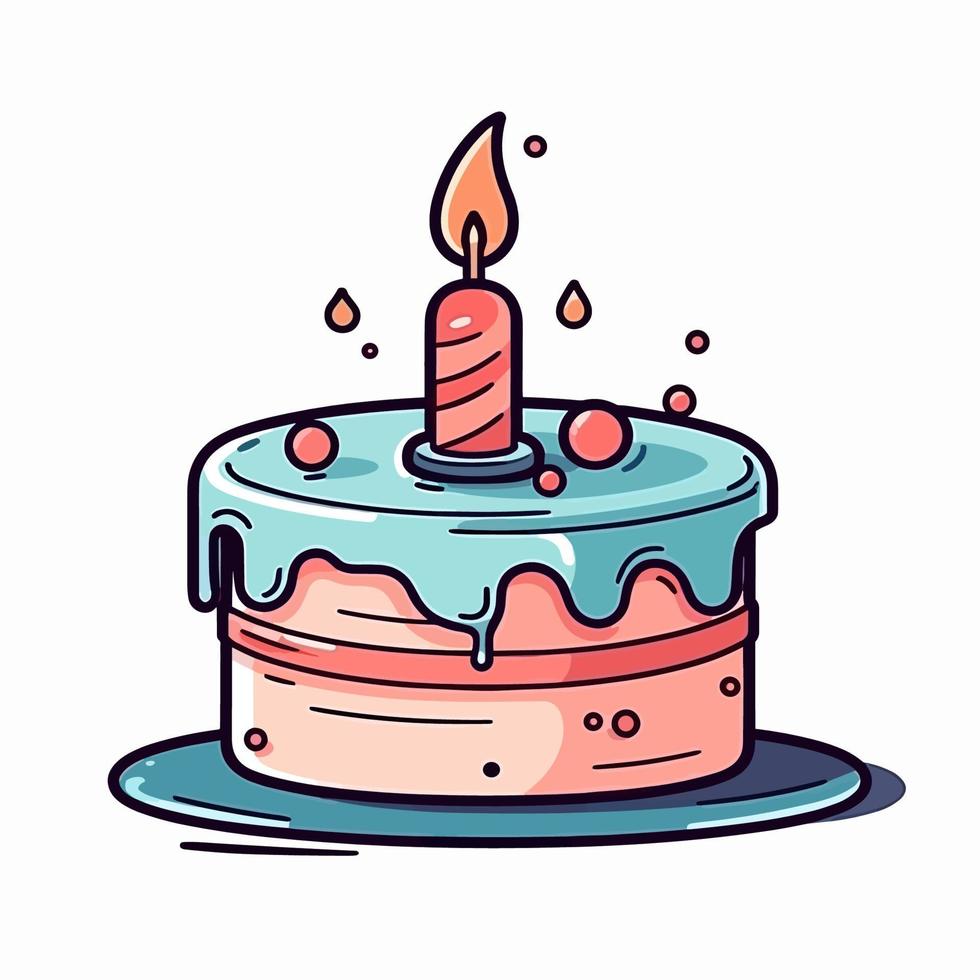 Birthday Cake Vector AI Illustration