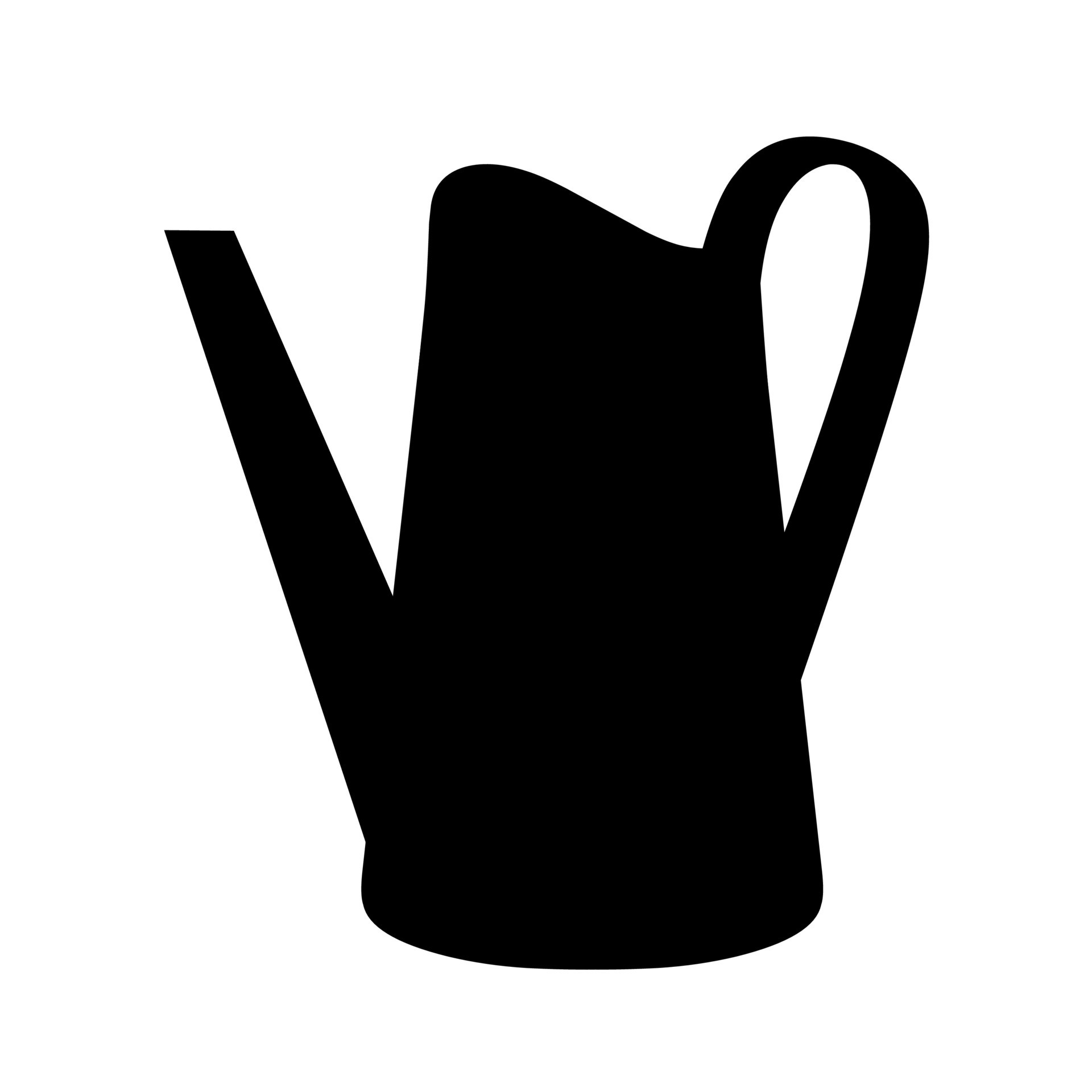 Watering can silhouette. Watering device for flower plants. Vector