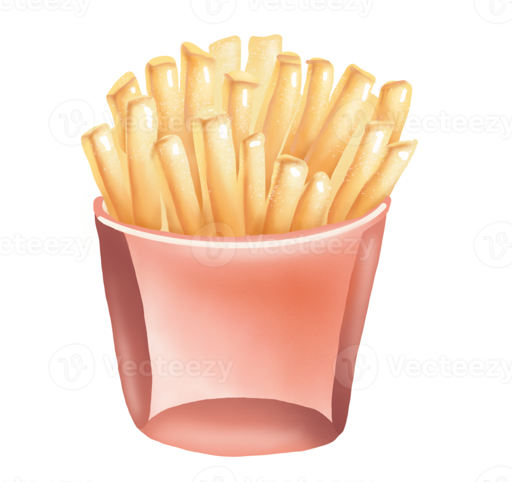 French fries. Digital illustration png