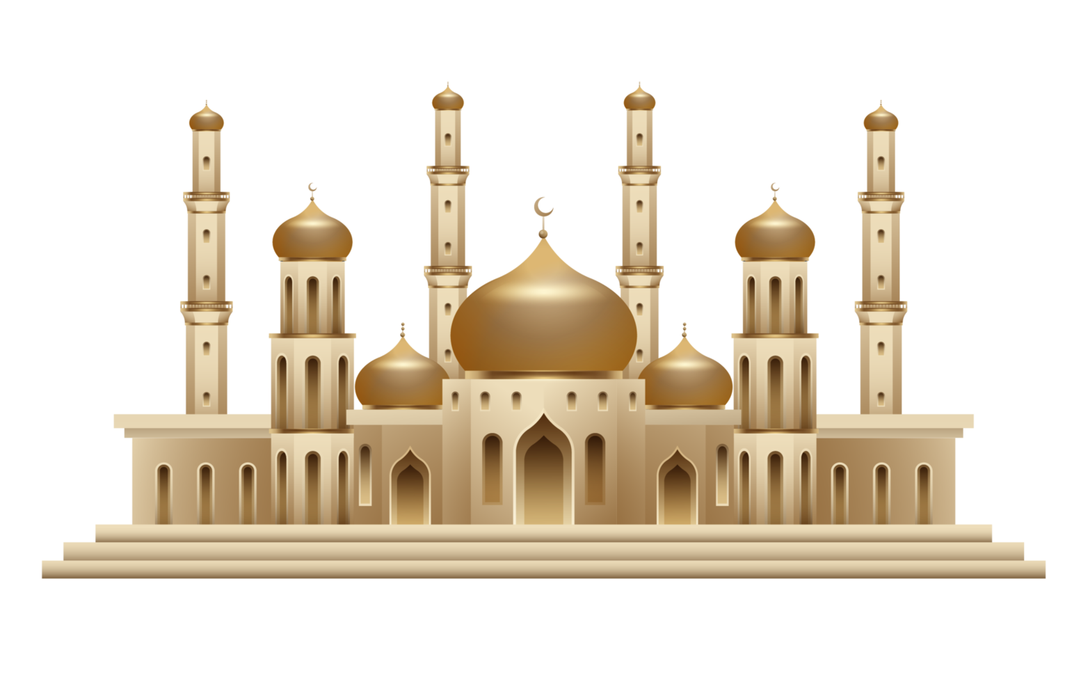 Moschee mit Gold Kuppel png