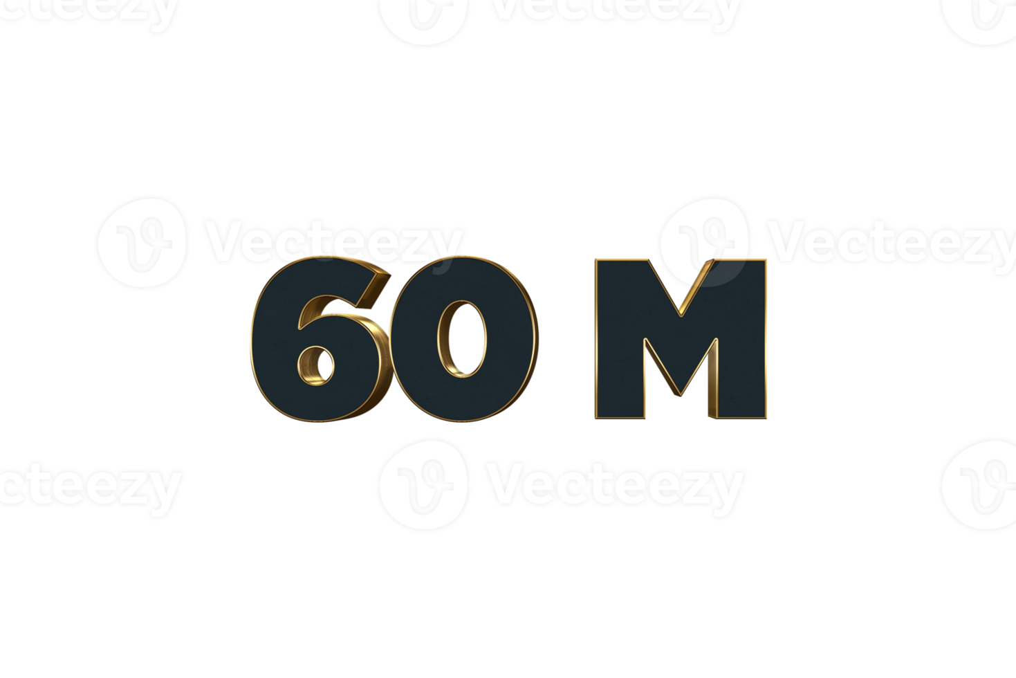 60 Million  subscribers celebration greeting banner with Luxury Design png