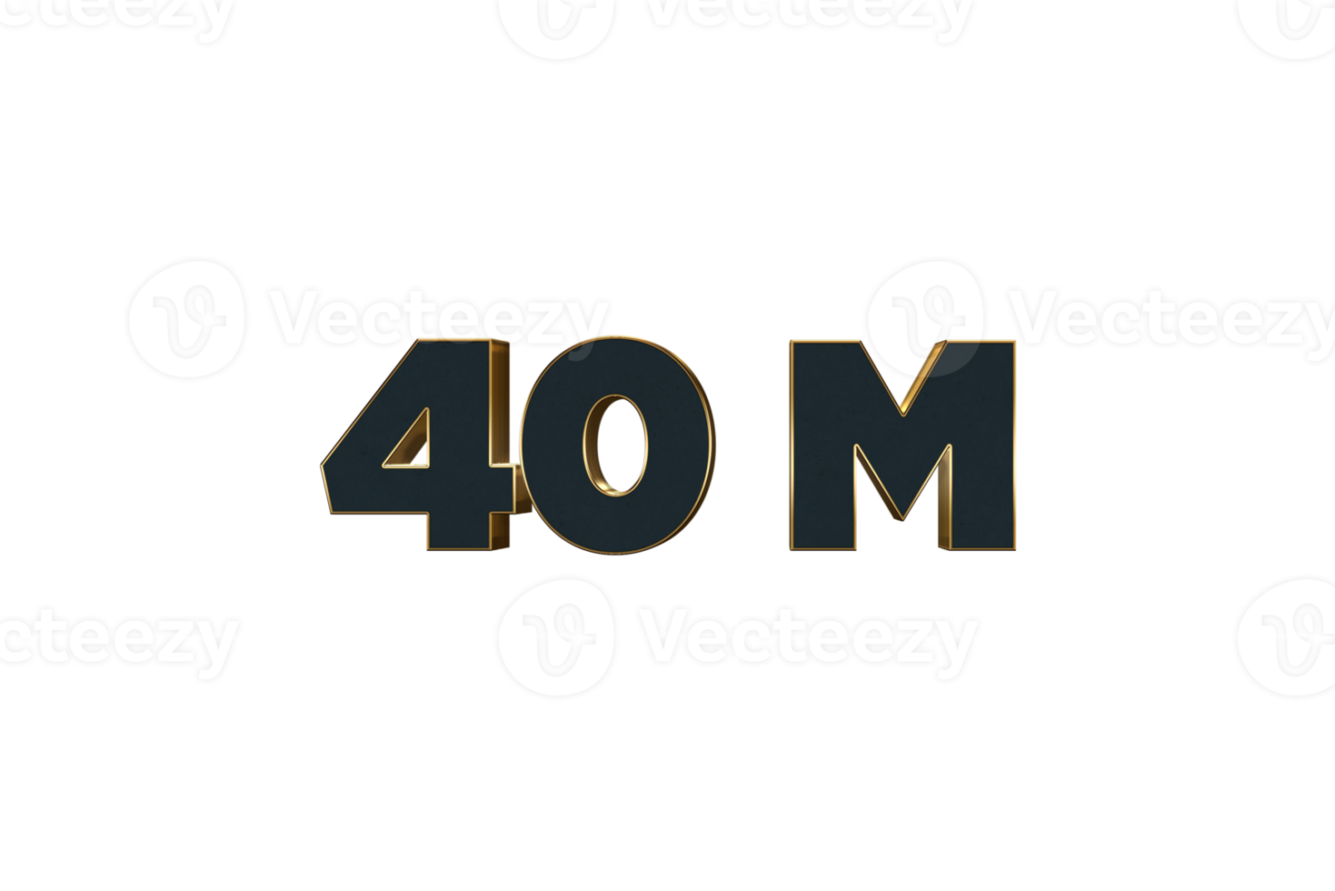 40 Million  subscribers celebration greeting banner with Luxury Design png