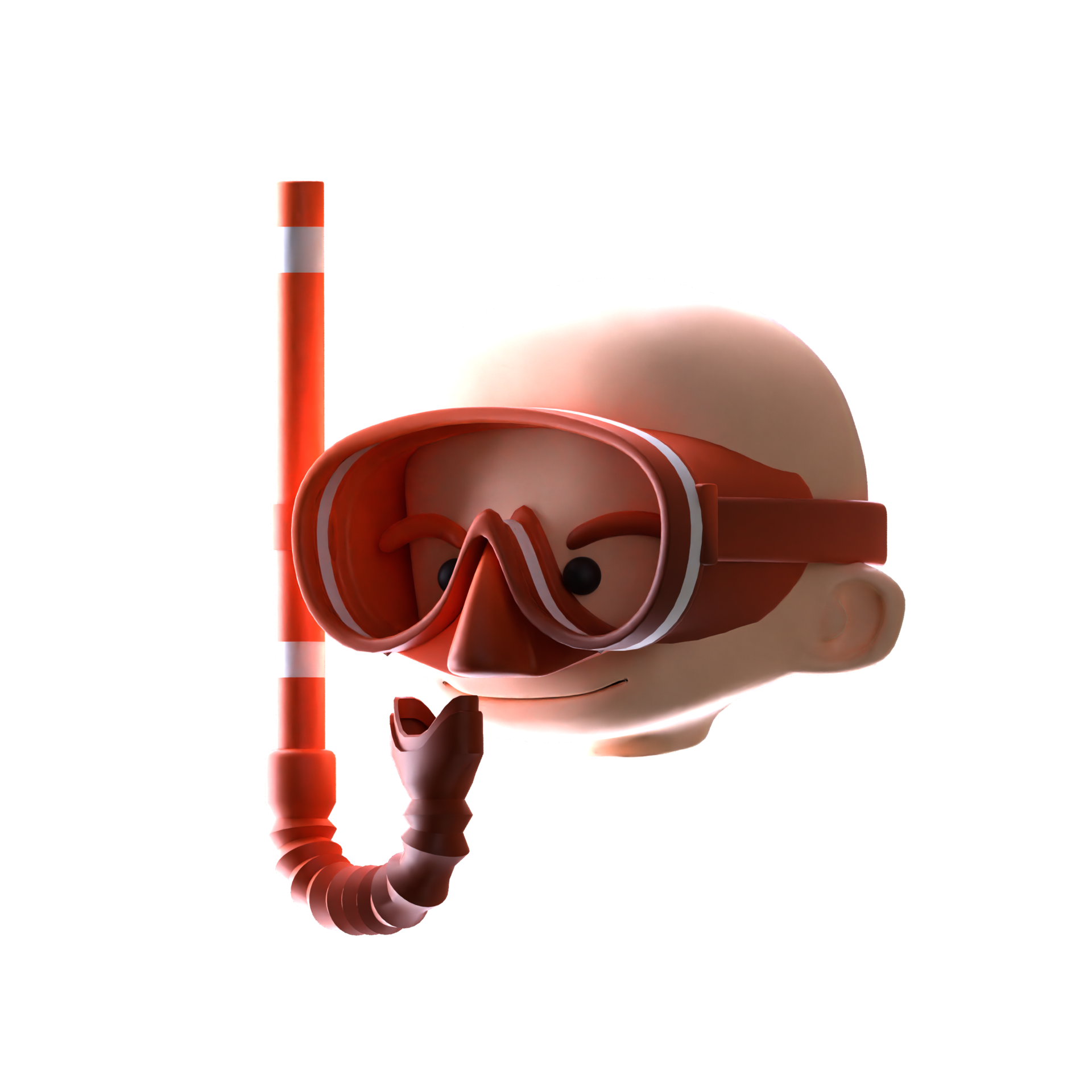 3d design head character with SWIMMING GOGGLES 22876708 PNG