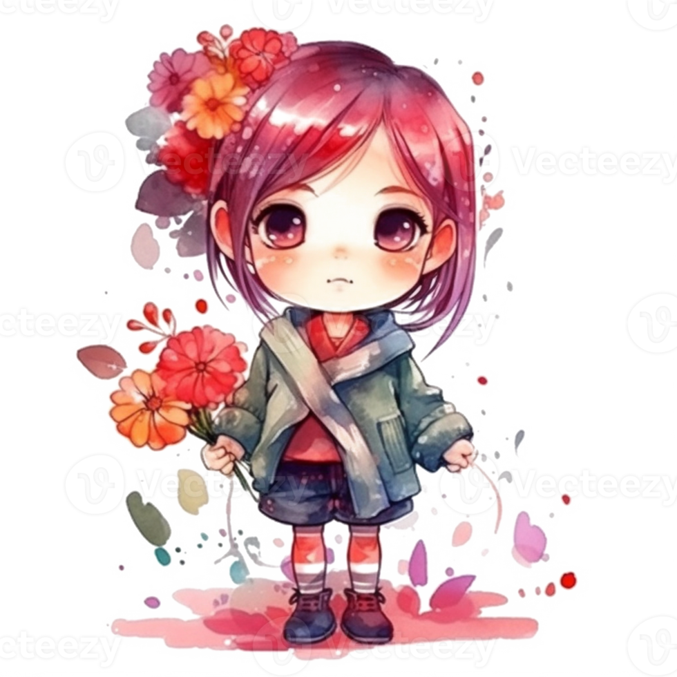 chibi carino poco ragazza png