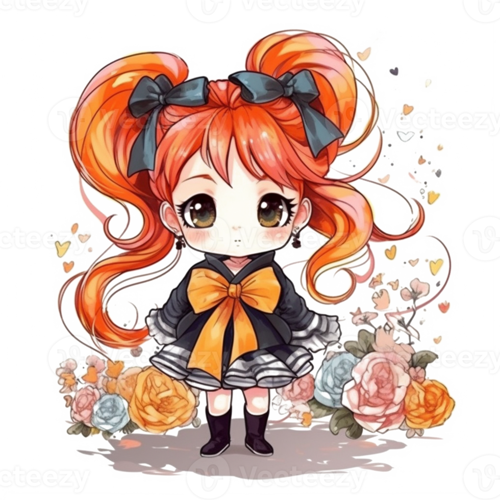 Chibi cute little girl png