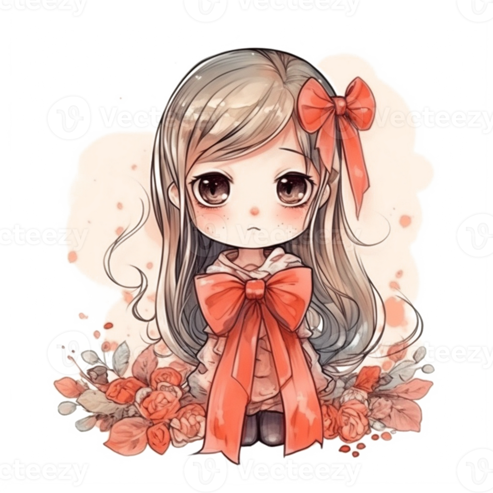 Chibi cute little girl png