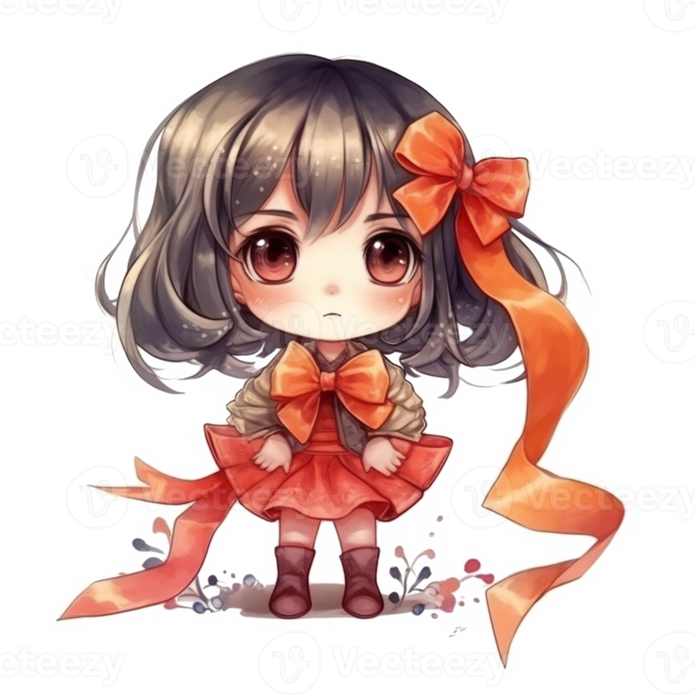 chibi söt liten flicka png