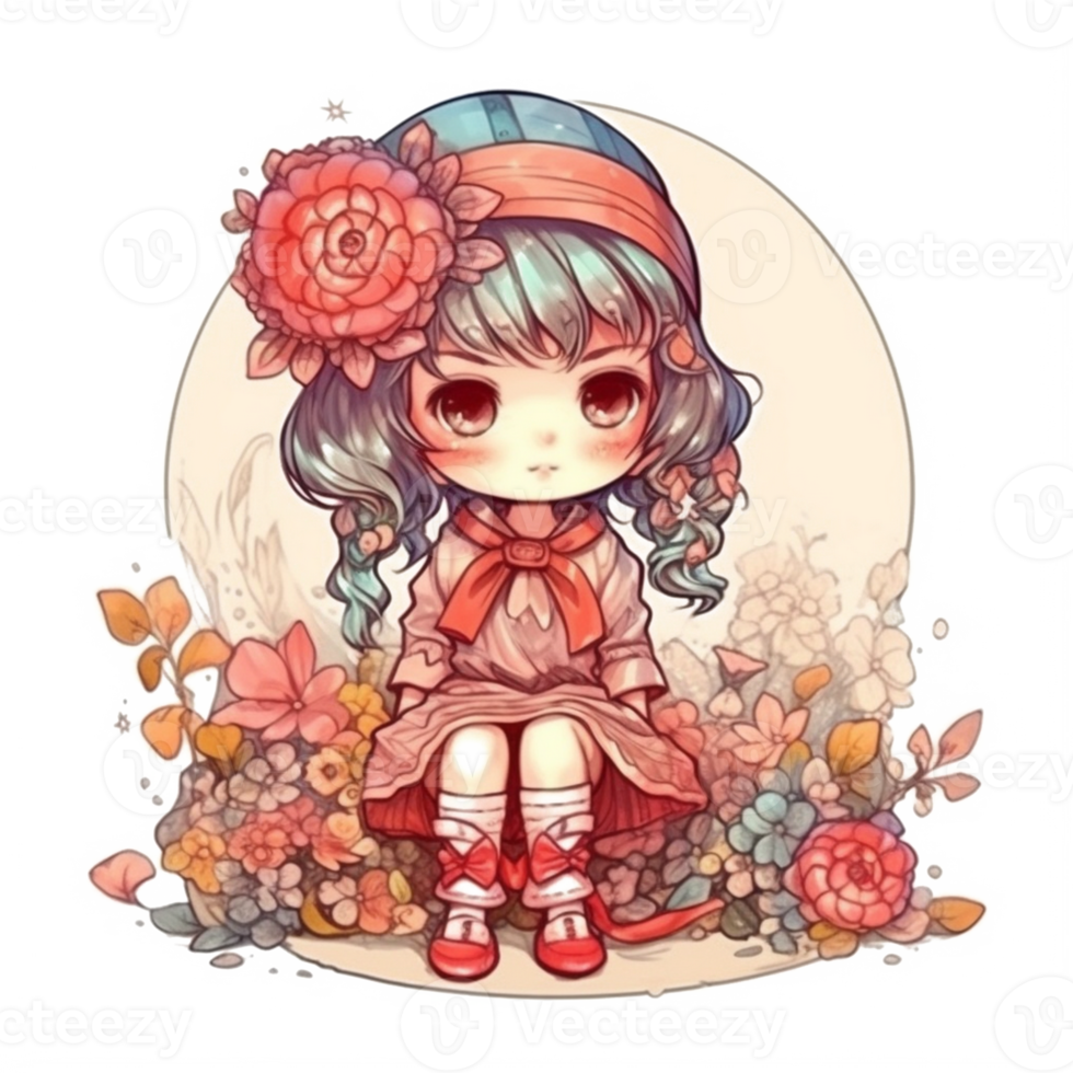 Chibi cute little girl png
