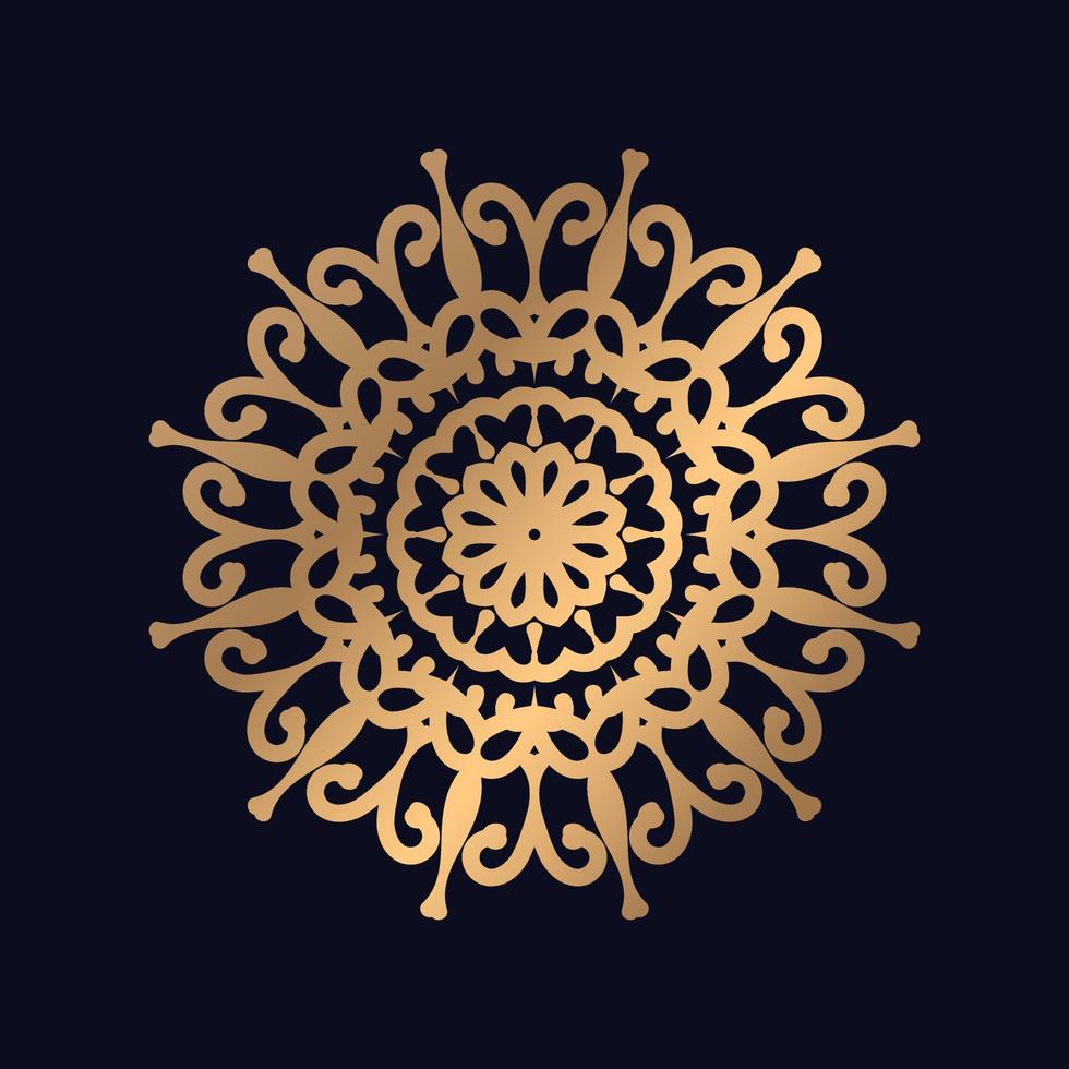 Ethnic golden islamic pattern mandala design Background vector