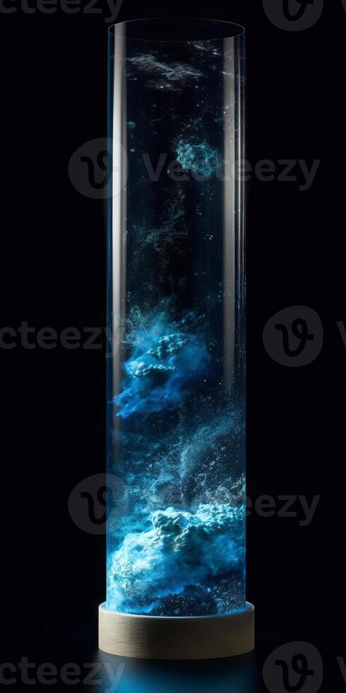 image of Glass tube contained the oceans earth wind photo