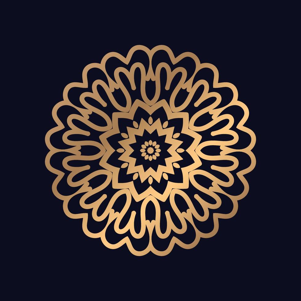 Colorful golden islamic pattern mandala design Background vector