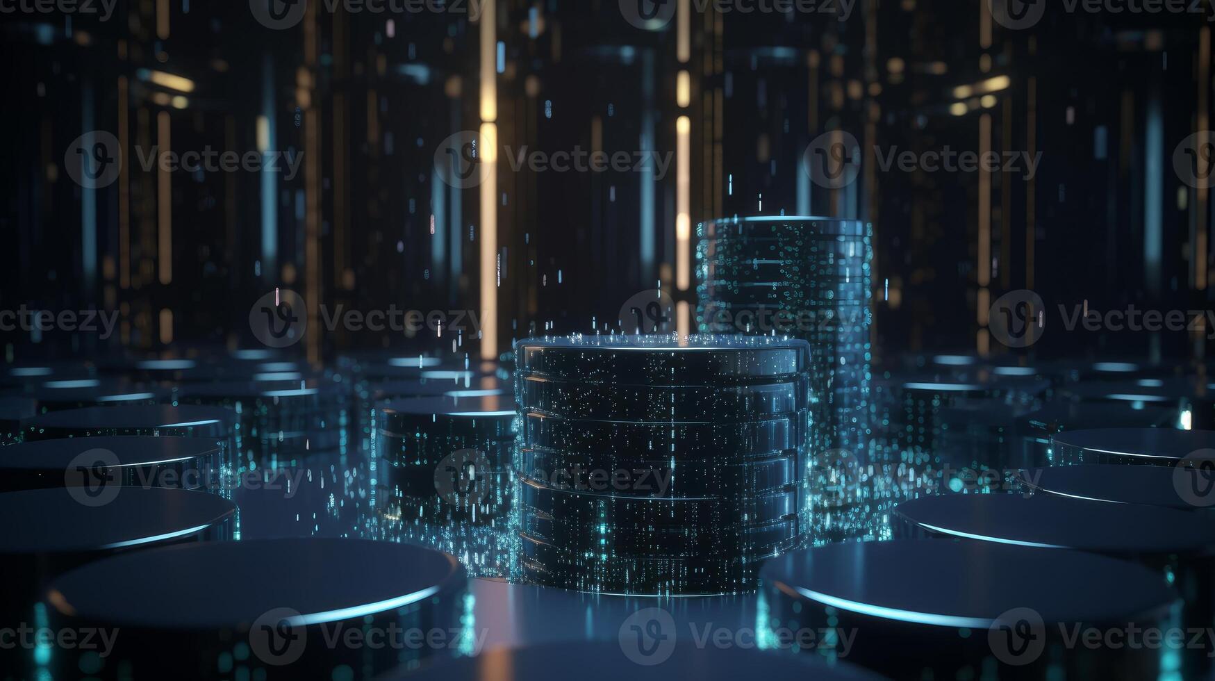 Big data concept of Digital data flow Transferring image photo