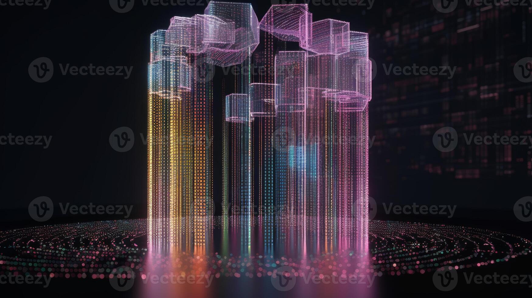 Image of Big data concept Digital data flow Transferring photo