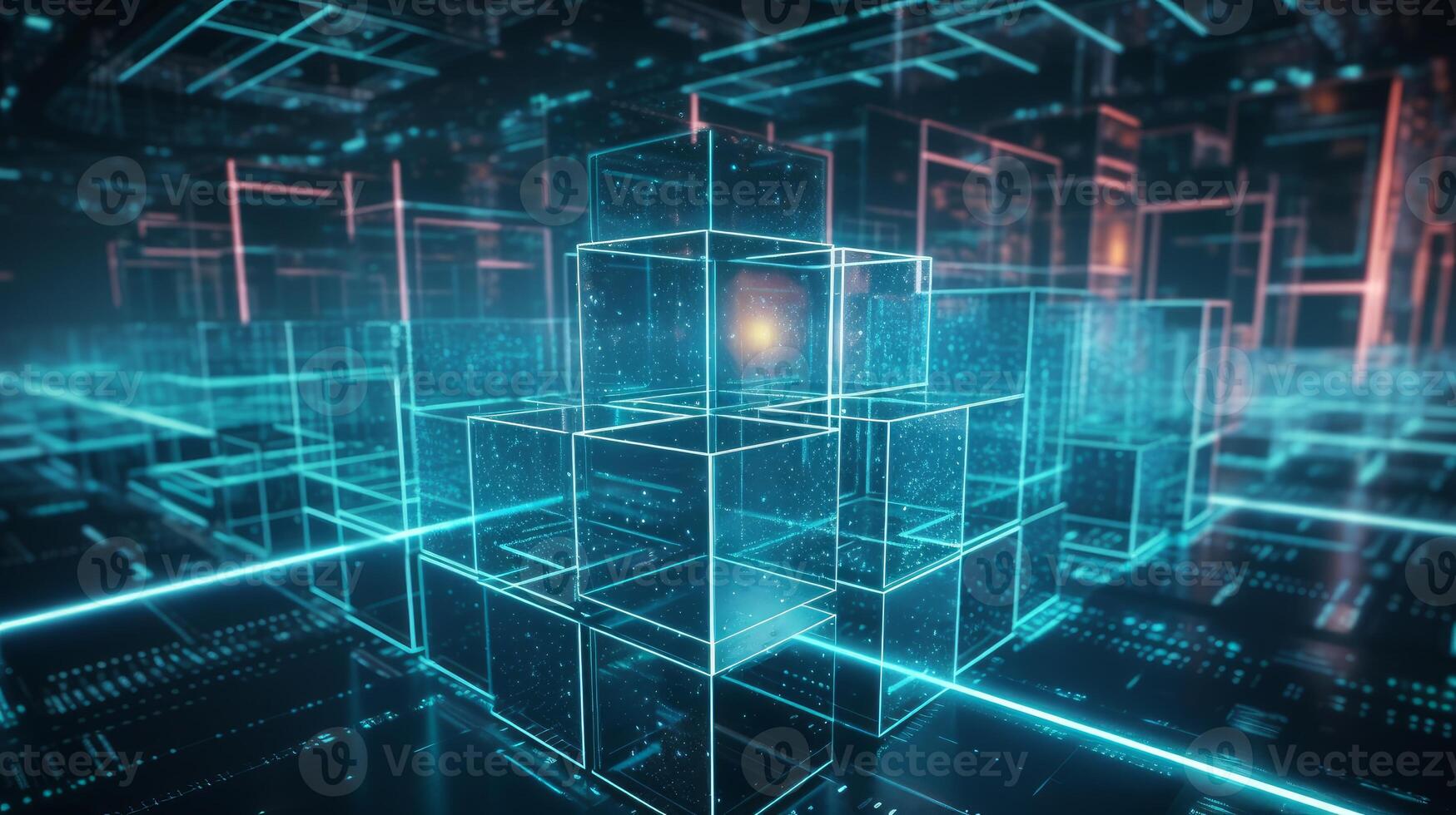 Image of technology of Big data concept Digital data flow Transferring photo