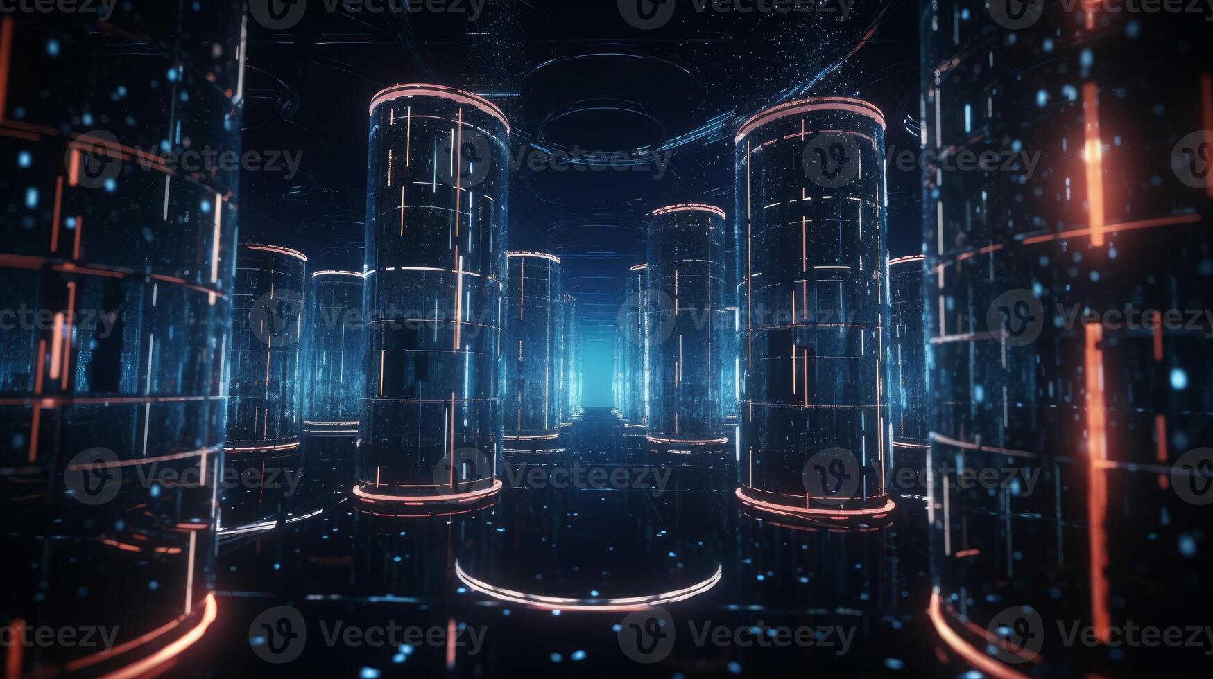 Big data concept Digital data flow Transferring technical concept photo