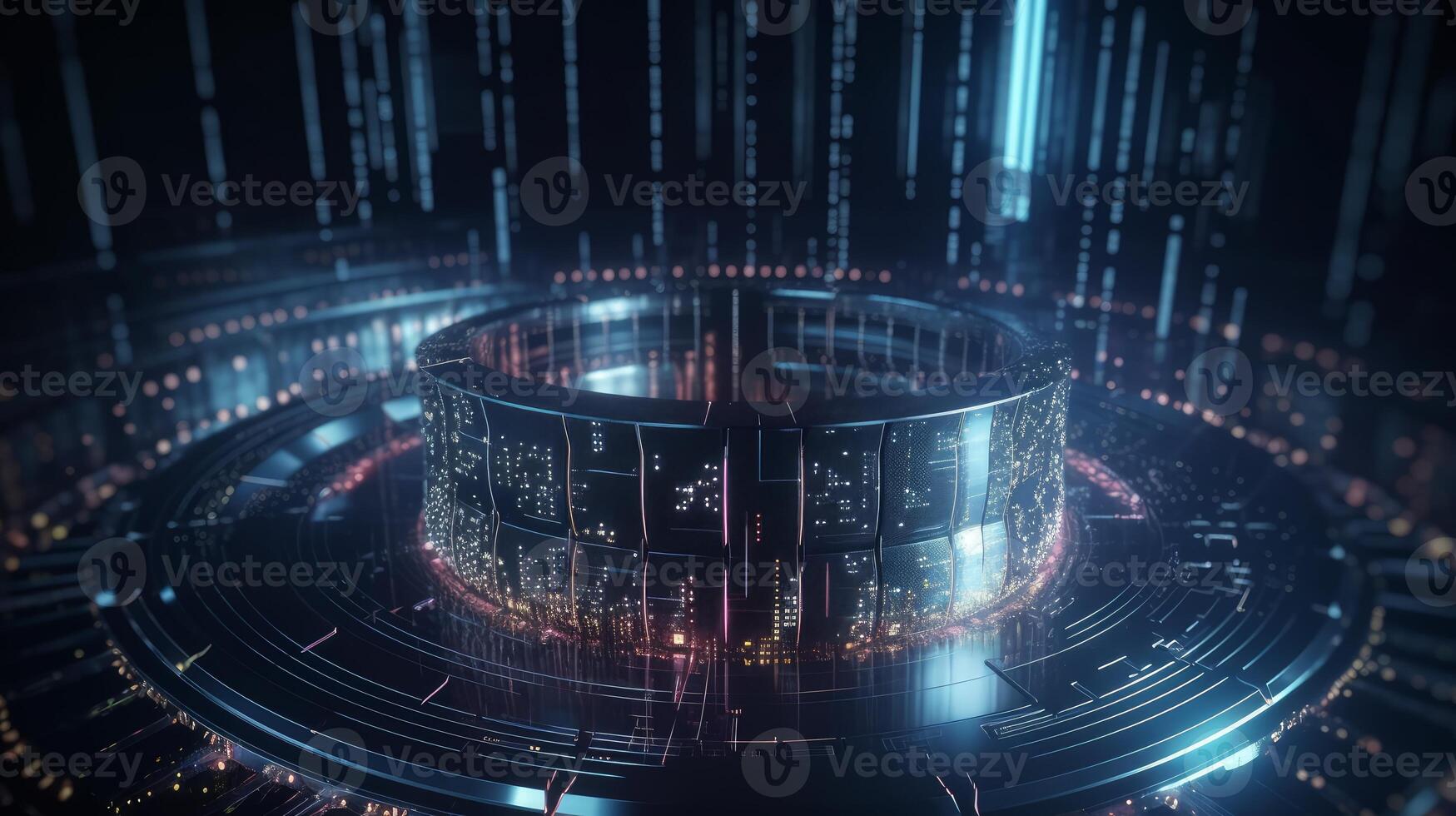 Big data concept Digital data flow Transferring photo