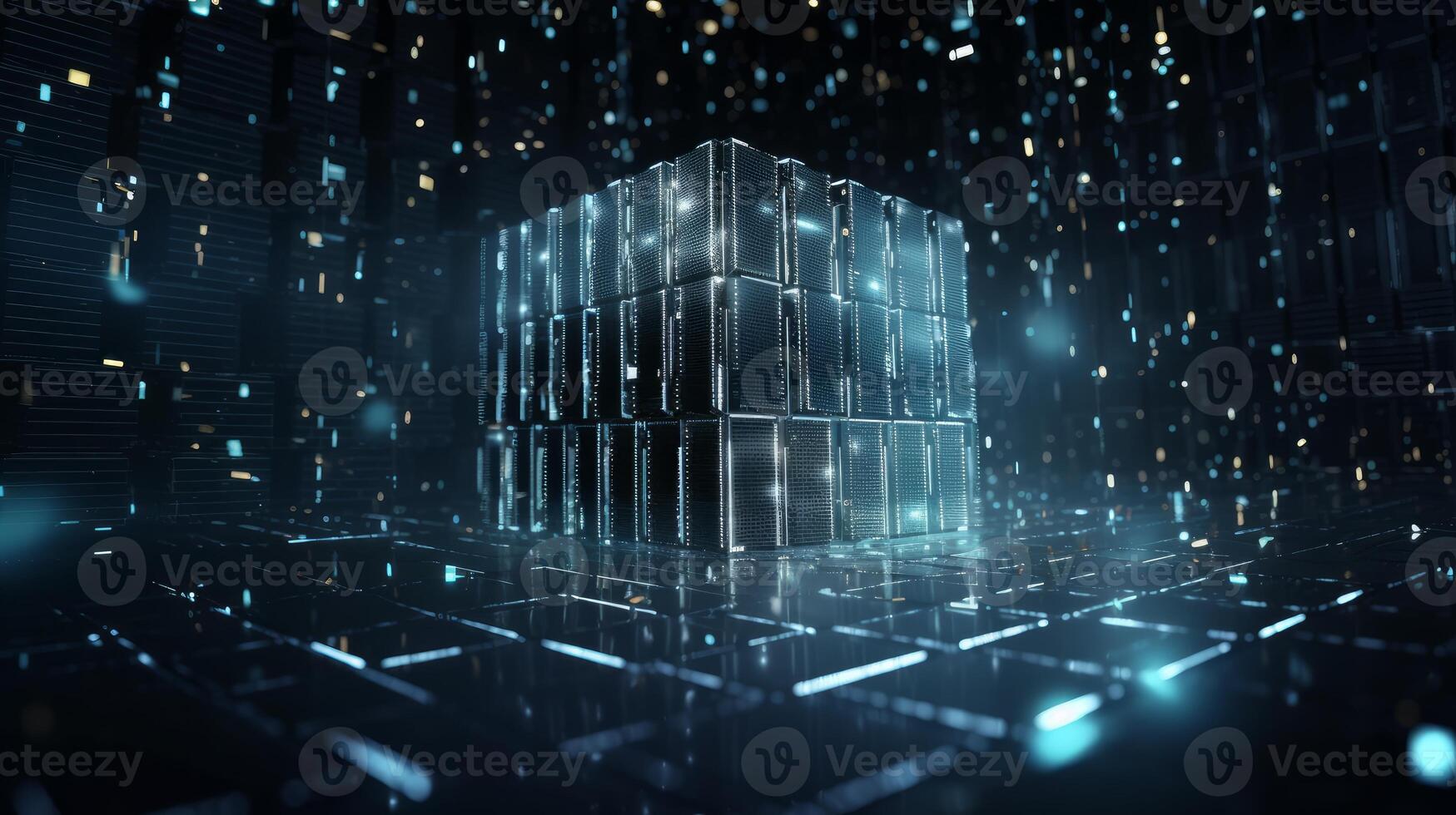 Big data concept Digital data flow Transferring glitter image photo