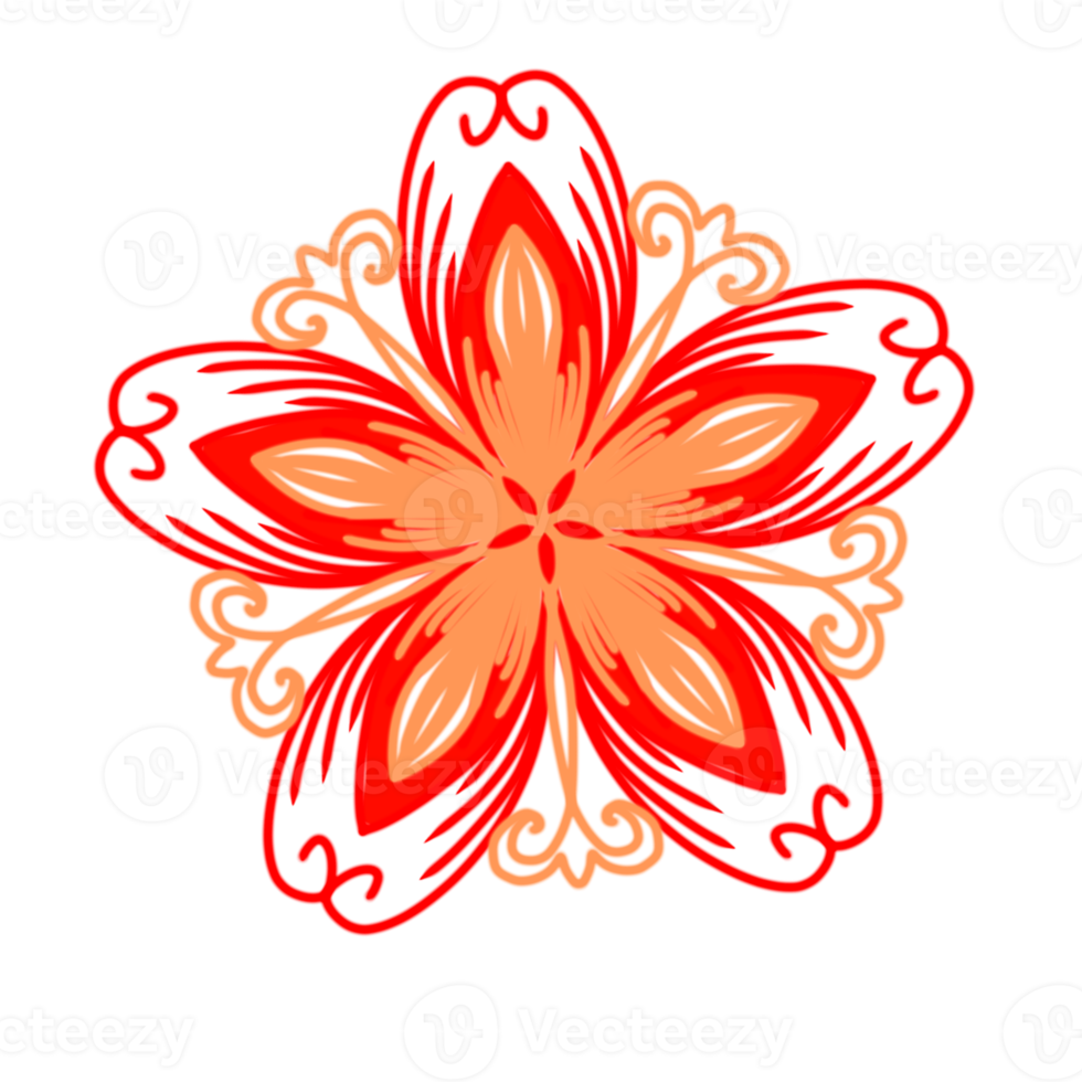 Beautiful and elegant red flower ornaments can be used for background, interior, clothing, or wallpaper designs png