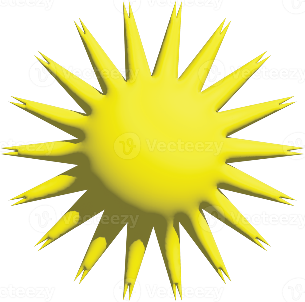 3d cartoon illustration of sun png