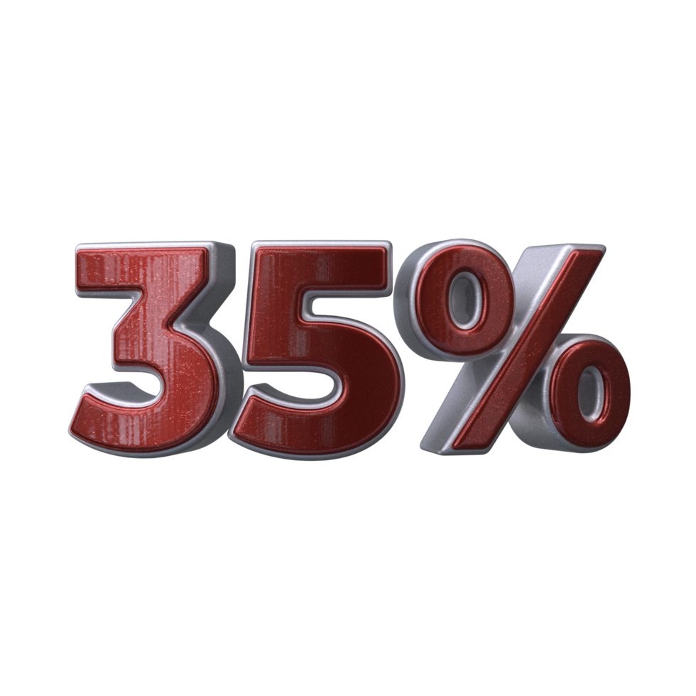 35 percent 3D number transparent background 22877185 PNG