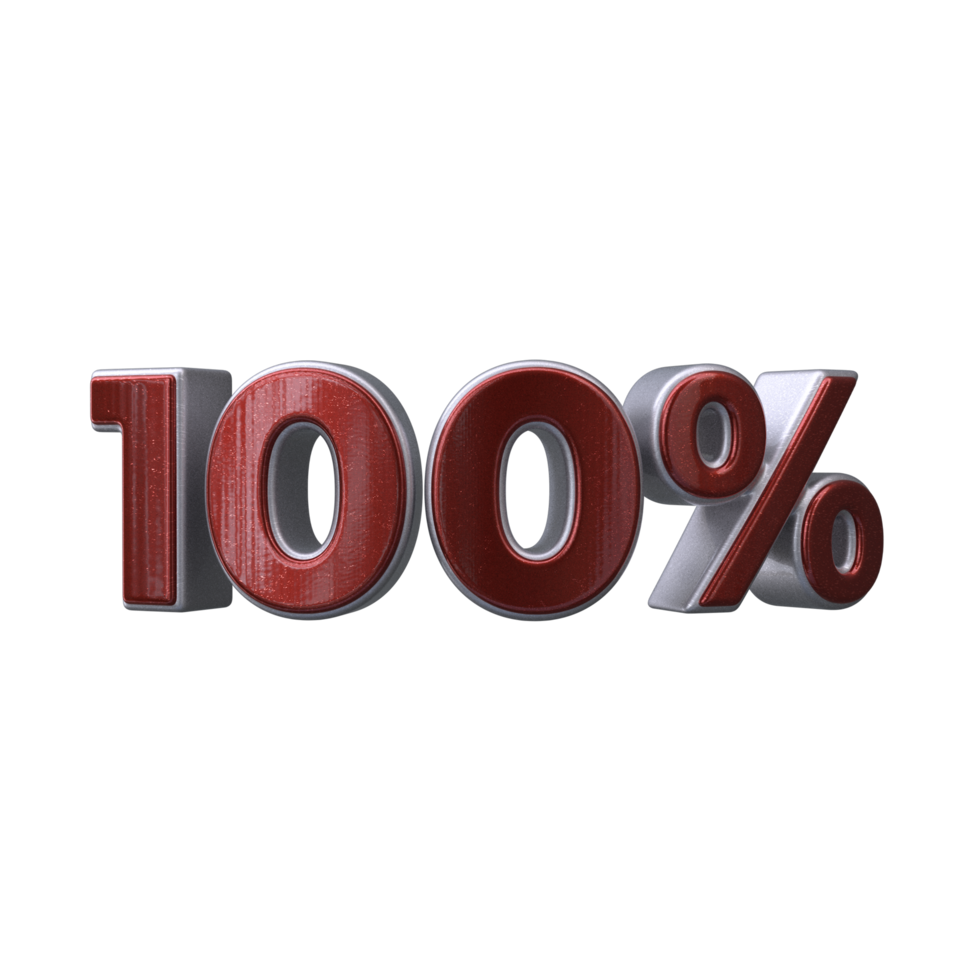 100 por cento 3d número transparente fundo png