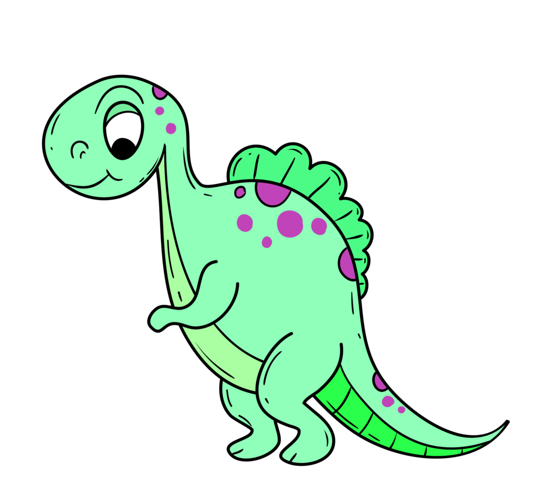 Cute little dinosaur, green, cartoon, dinosaur png