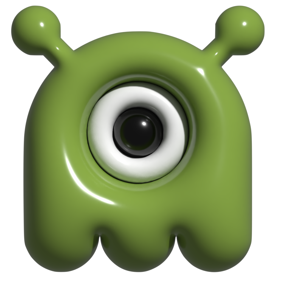 3d ícone monstro, estrangeiro png