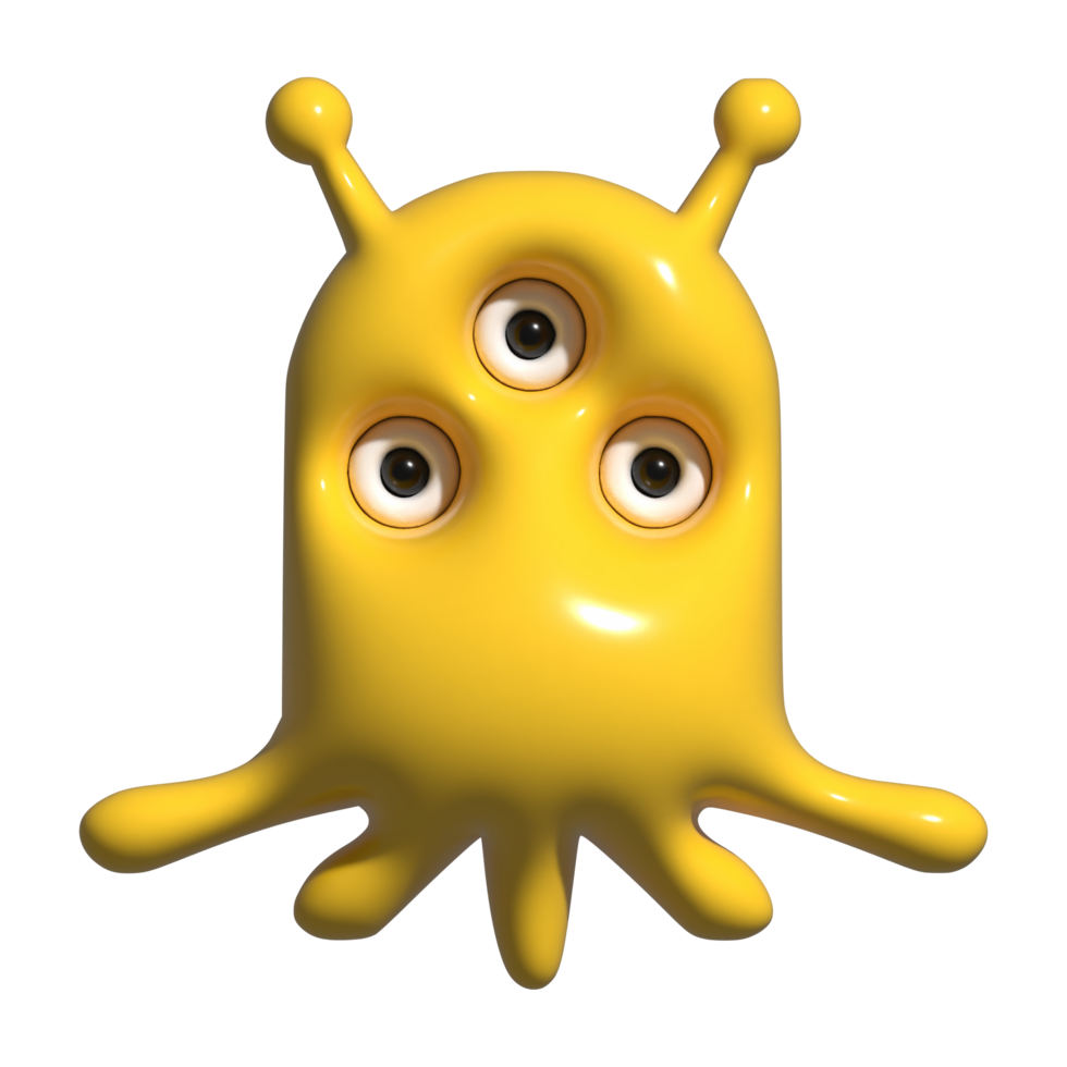 3d icône monstre, extraterrestre png