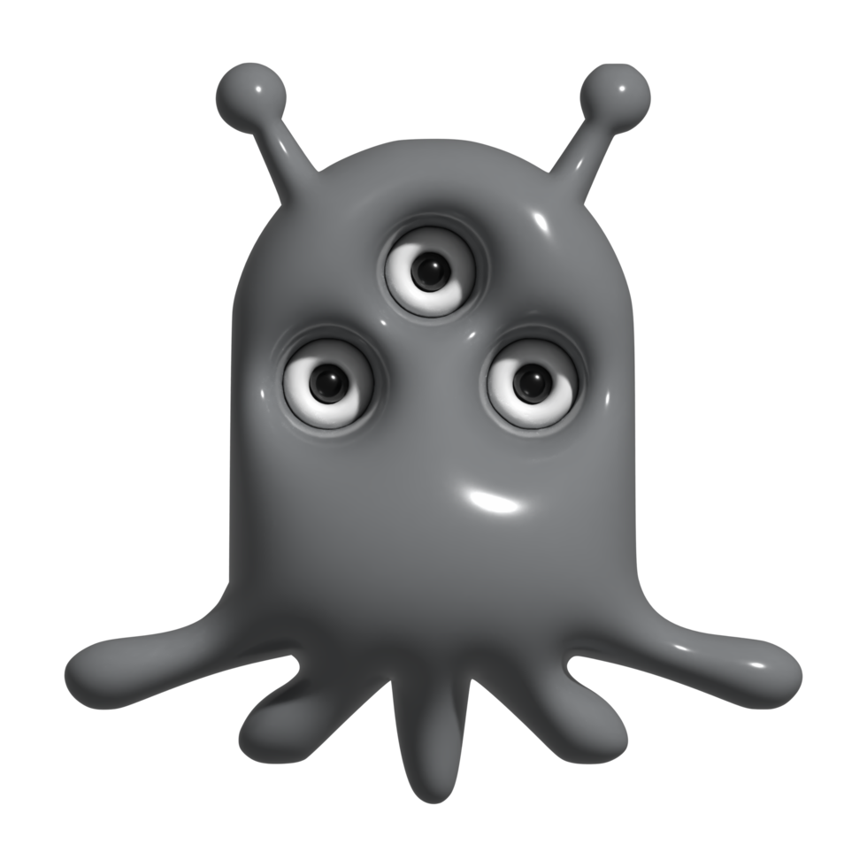 3d icono monstruo, extraterrestre png