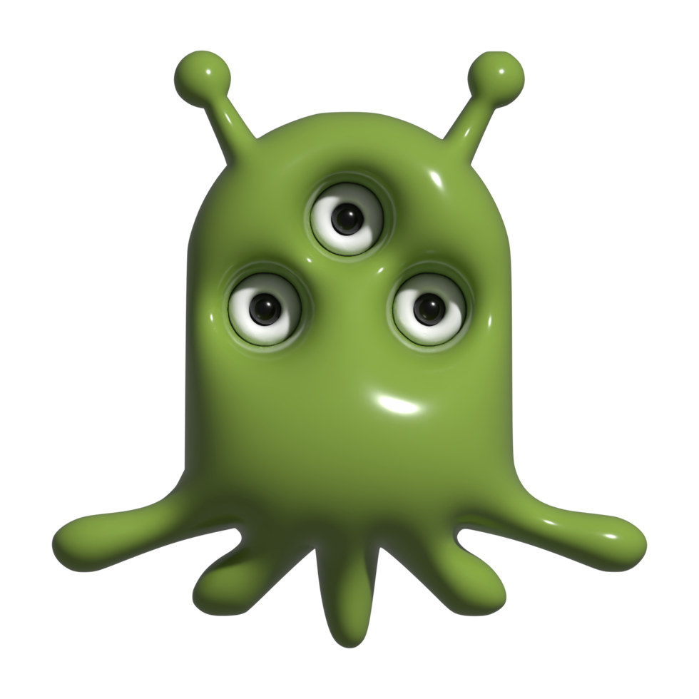 3d icona mostro, alieno png