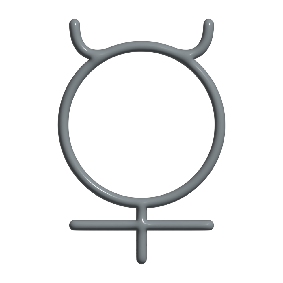 3d symbol Mercury planet png