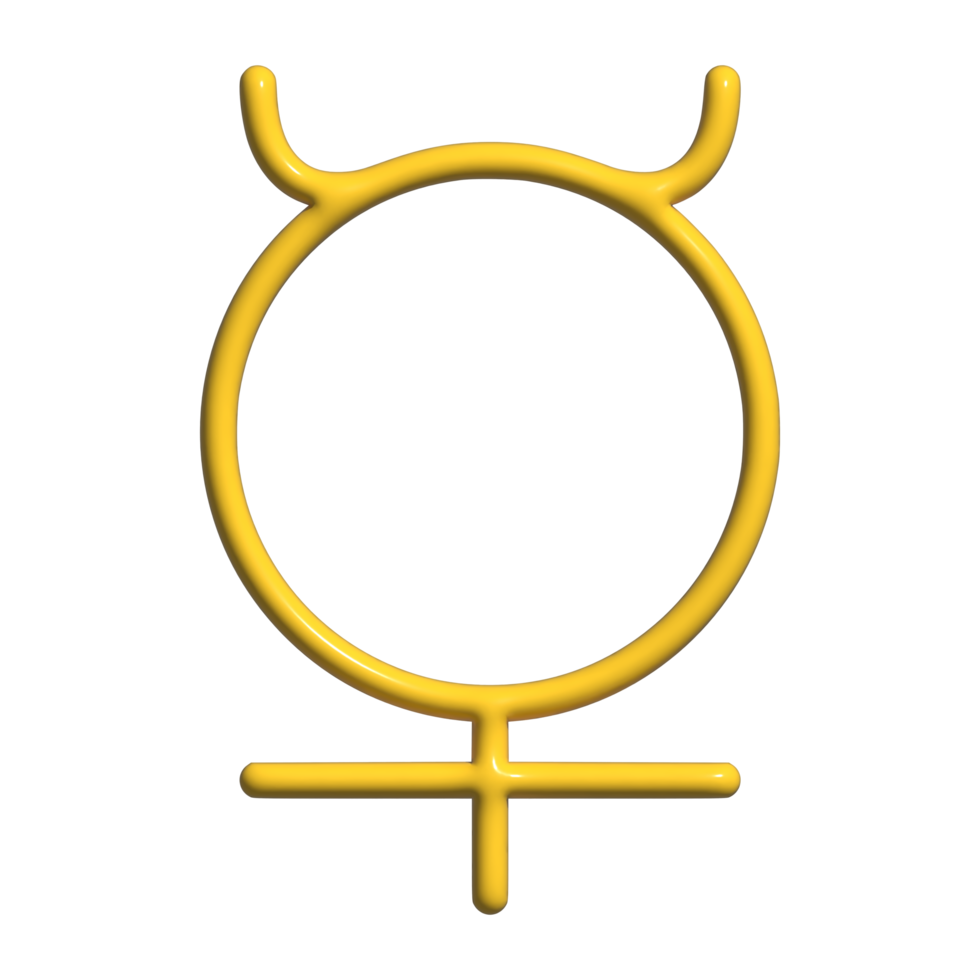 3d symbol Mercury planet png