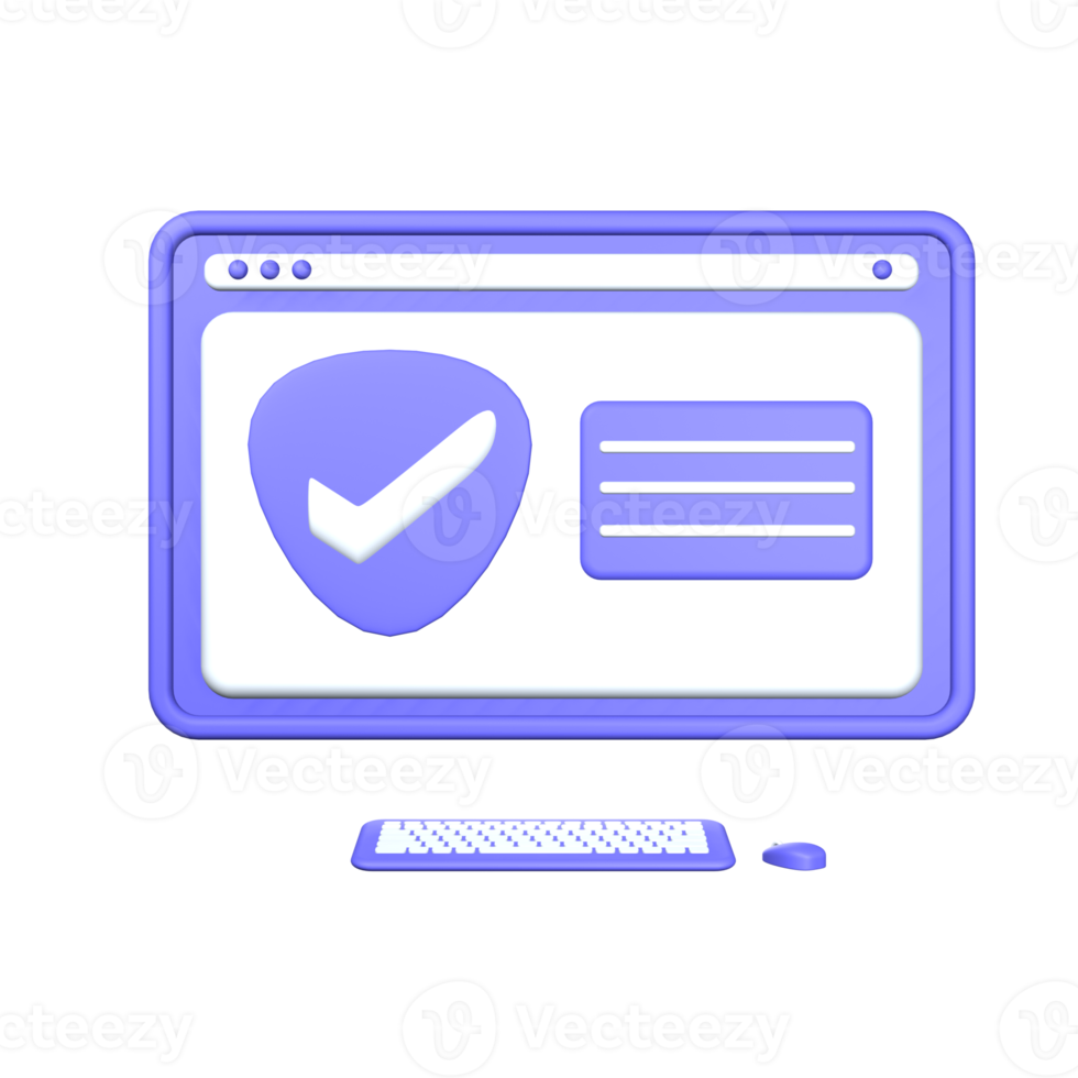 3d illustration security on the website object png