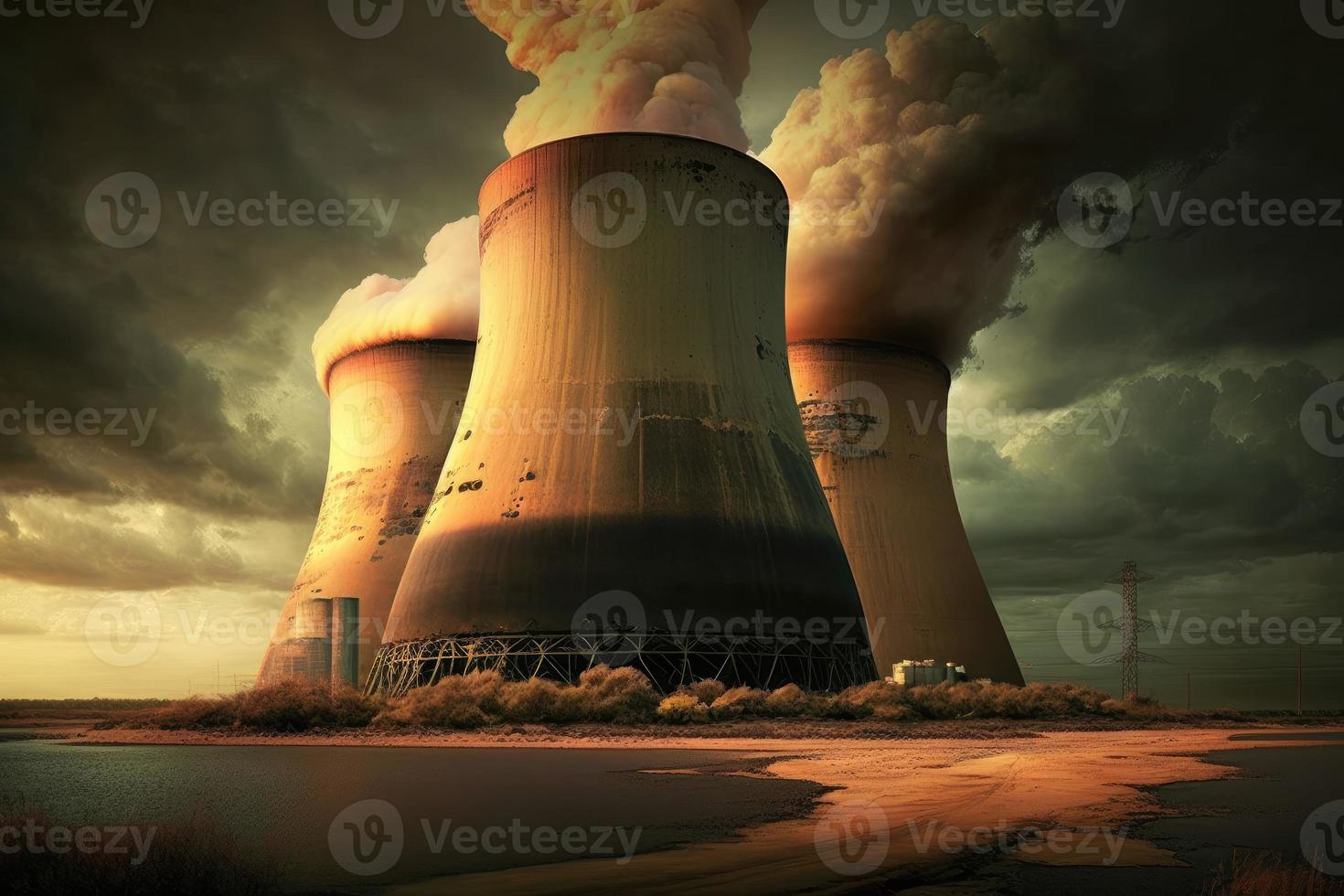 Nuclear Reactors. AI Generated photo