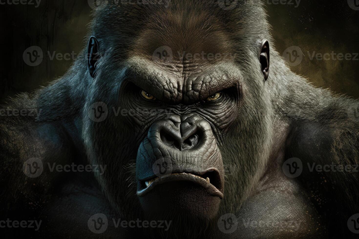 Angry Gorilla Face. AI Generated 22877653 Stock Photo at Vecteezy