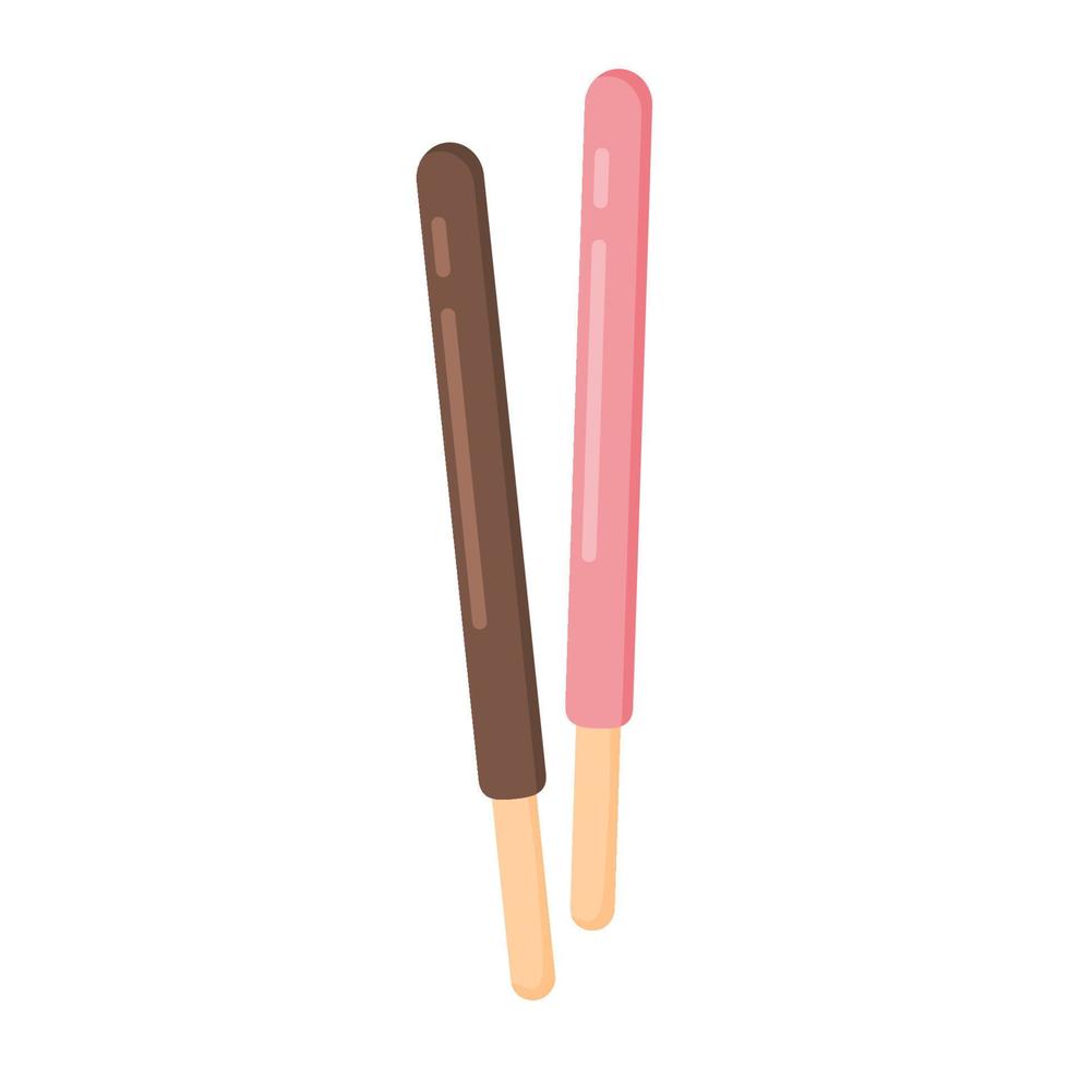 biscuit stick chocolate and strawberry vector