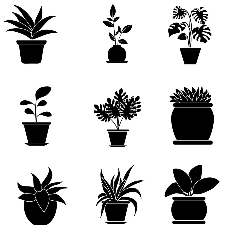 Plant icon vector set. garden illustration sign collection. grower symbol. herb logo.