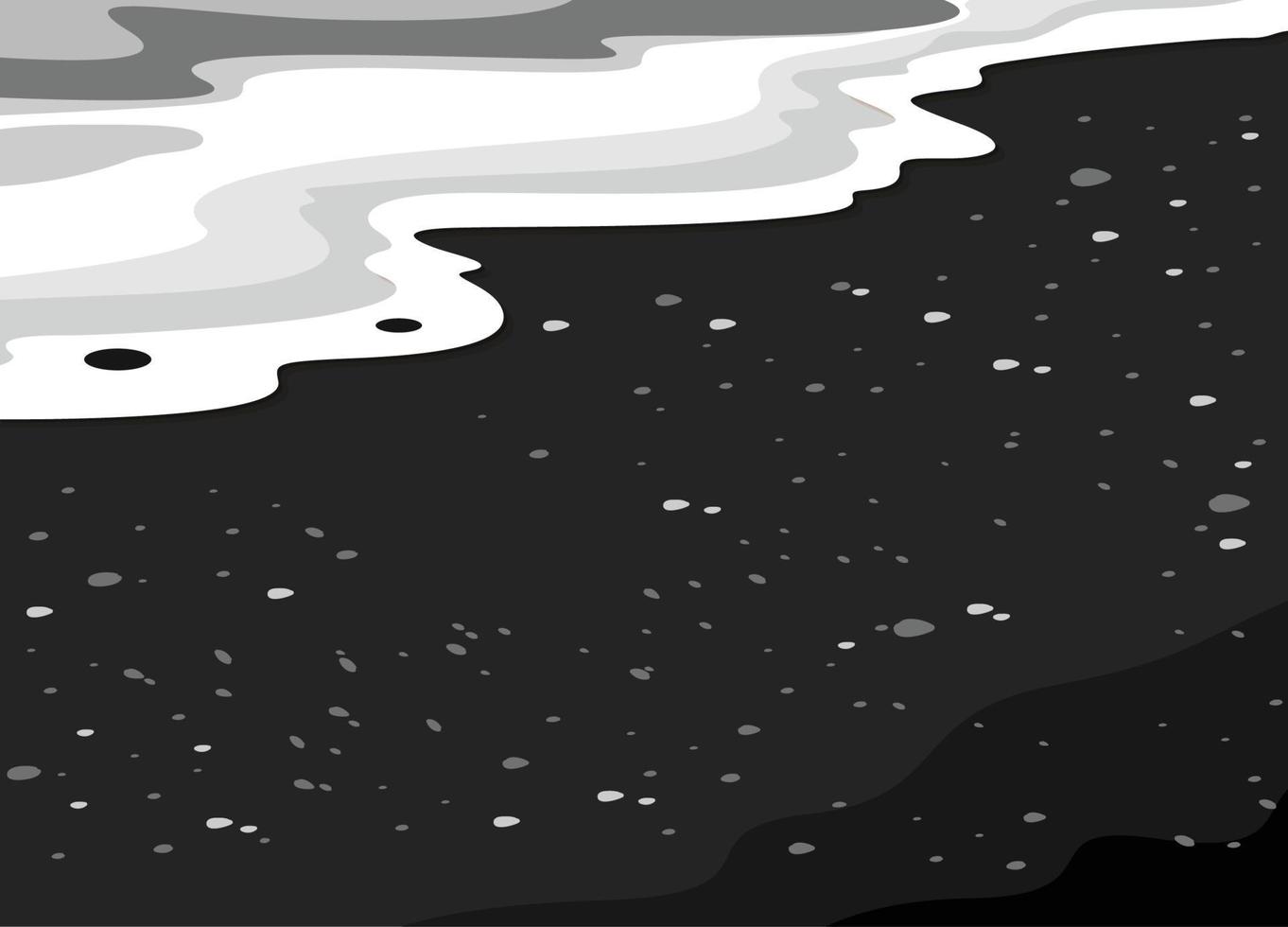Iceland beach elegant art vector black and white illustration
