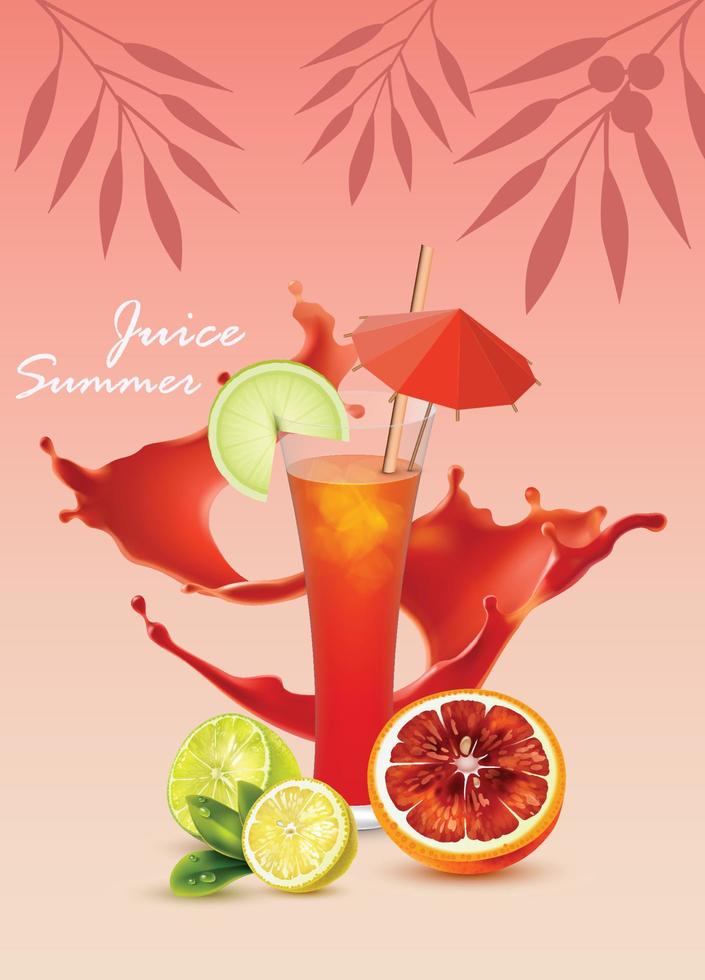 blood orange juice vector post design menu card poster design