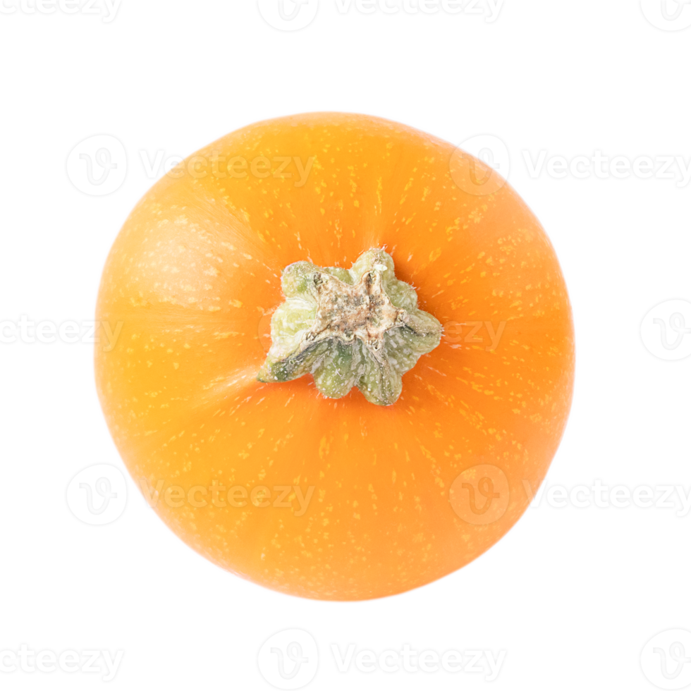 Orange pumpkin top view isolated on transparent background. png